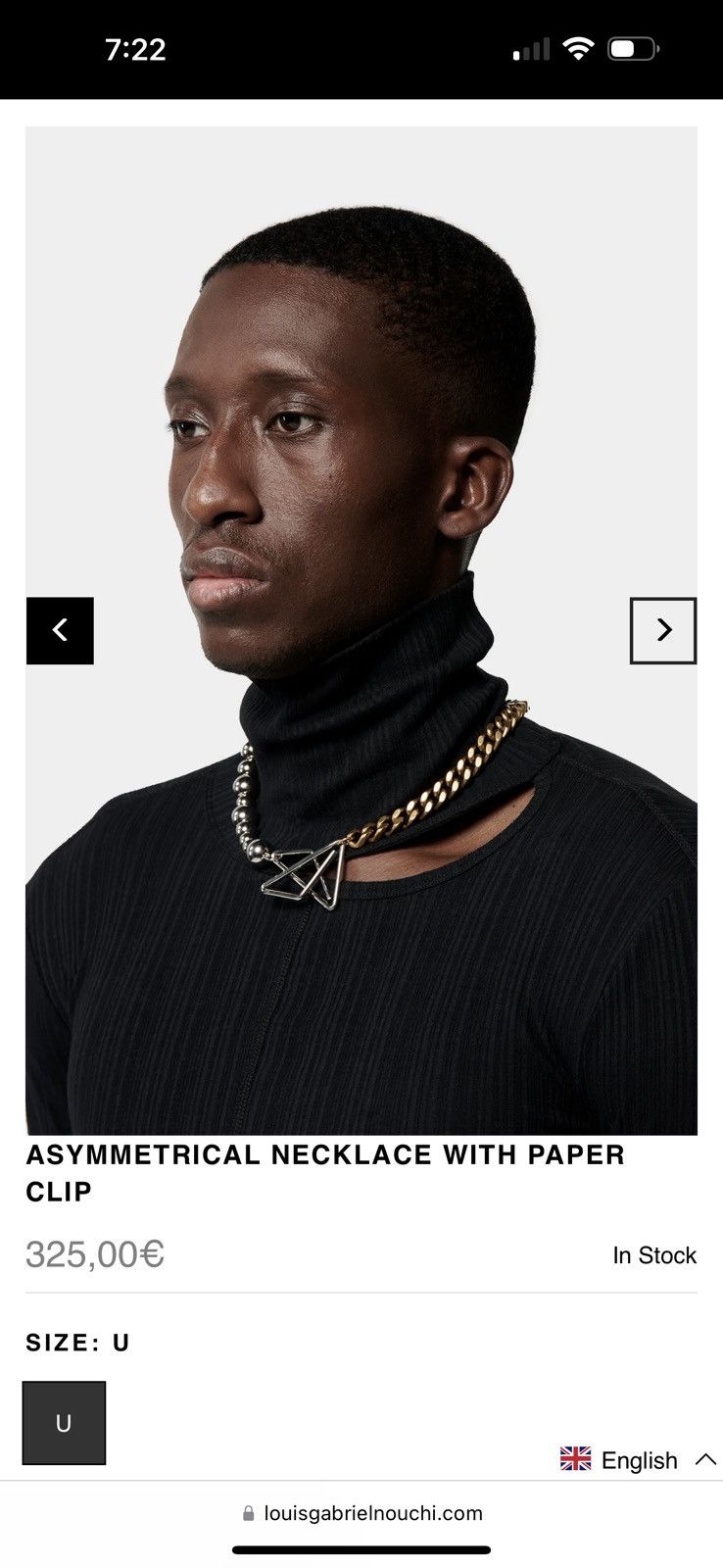 LGN LOUIS GABRIEL NOUCHI LGN Louis Gabriel Nouchi asymmetrical necklace w/ paper clip Size ONE SIZE - 3 Thumbnail