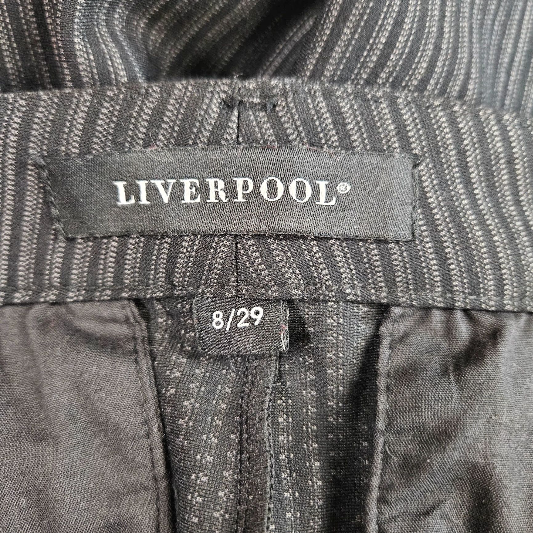 Vintage Liverpool Womens Skinny Pants Sz 8 Black White Stripe Mid Rise Rayon Blend Dress Pants Pants Womens Striped 8 Black Mens? Size 30" / US 8 / IT 44 - 7 Thumbnail
