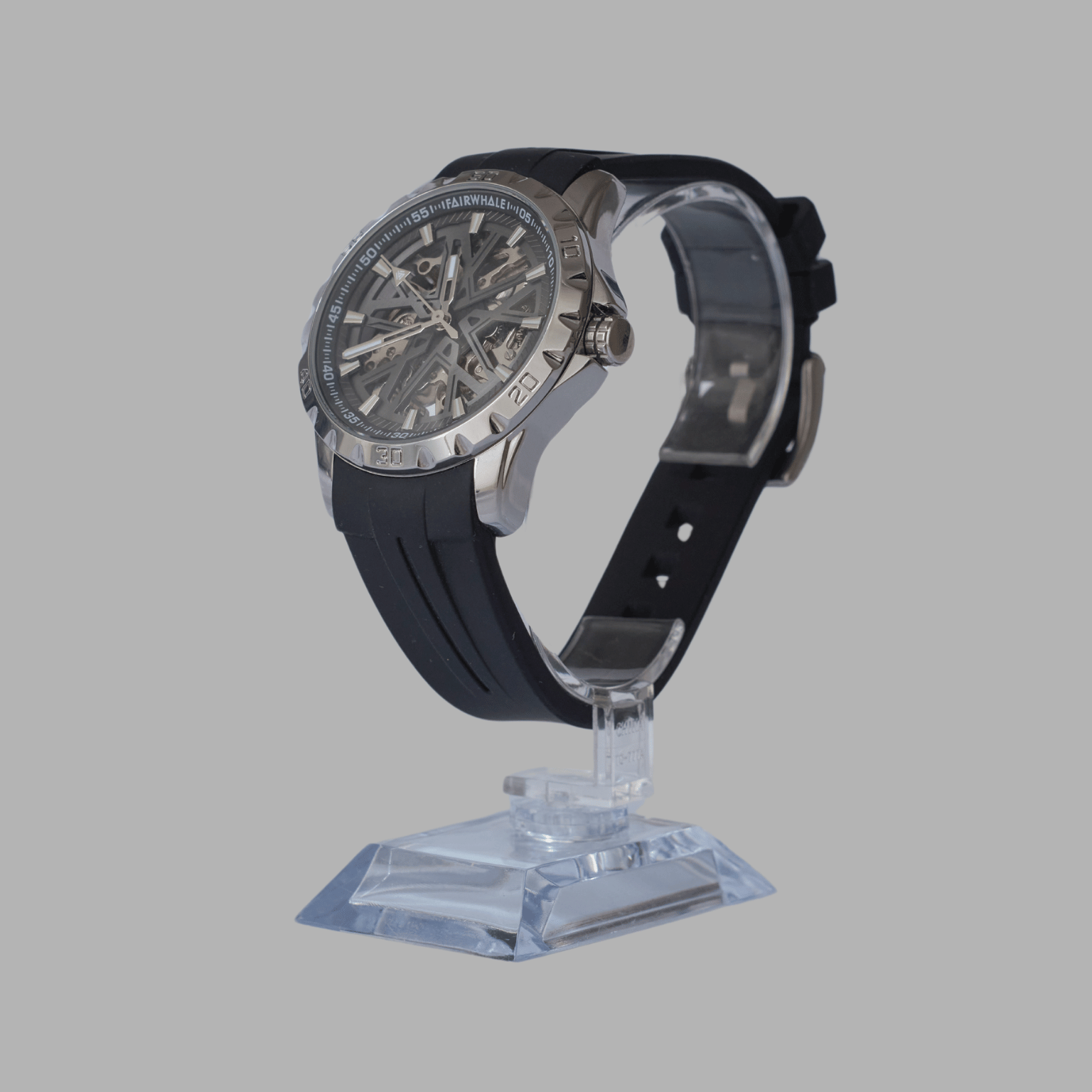 image of Watches Skeleton Watch Vintage For Men With Automatic Movement in Black