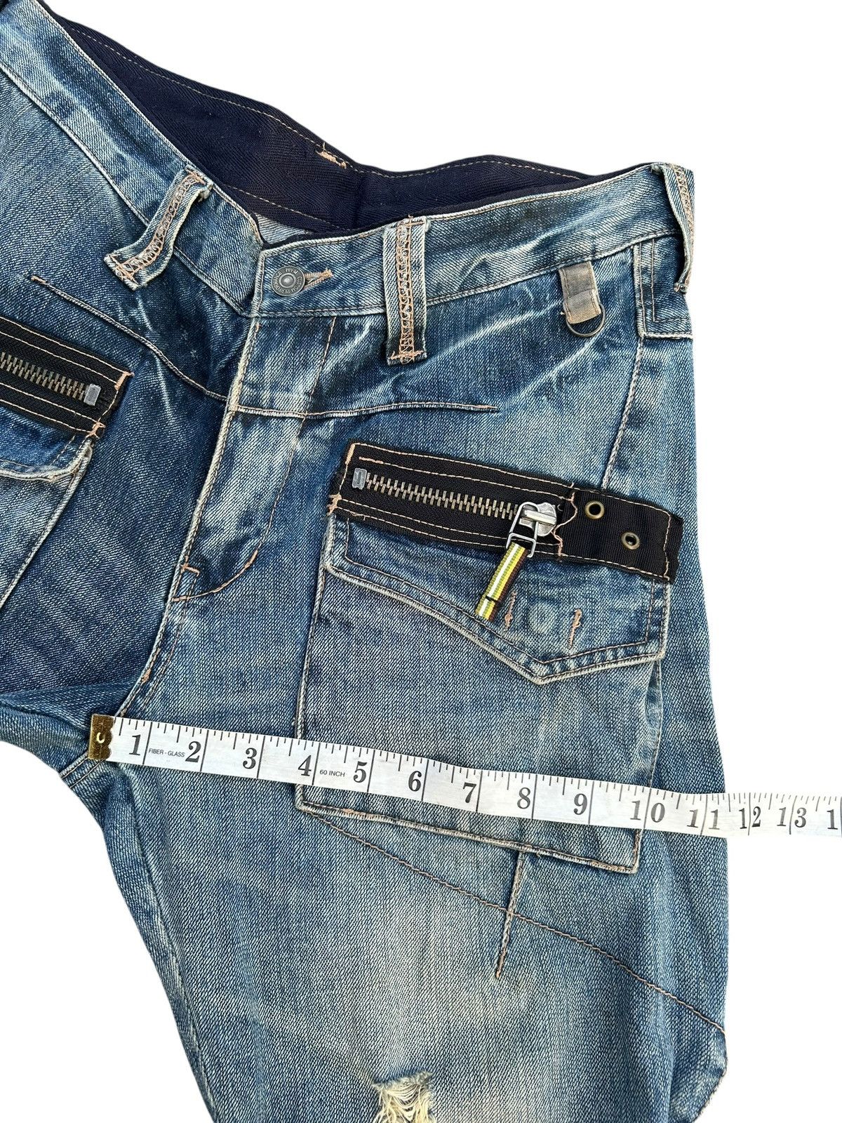Kapital PPFM Japanese Punk Bondage Distressed Denim Jeans Size US 32 / EU 48 - 16 Thumbnail
