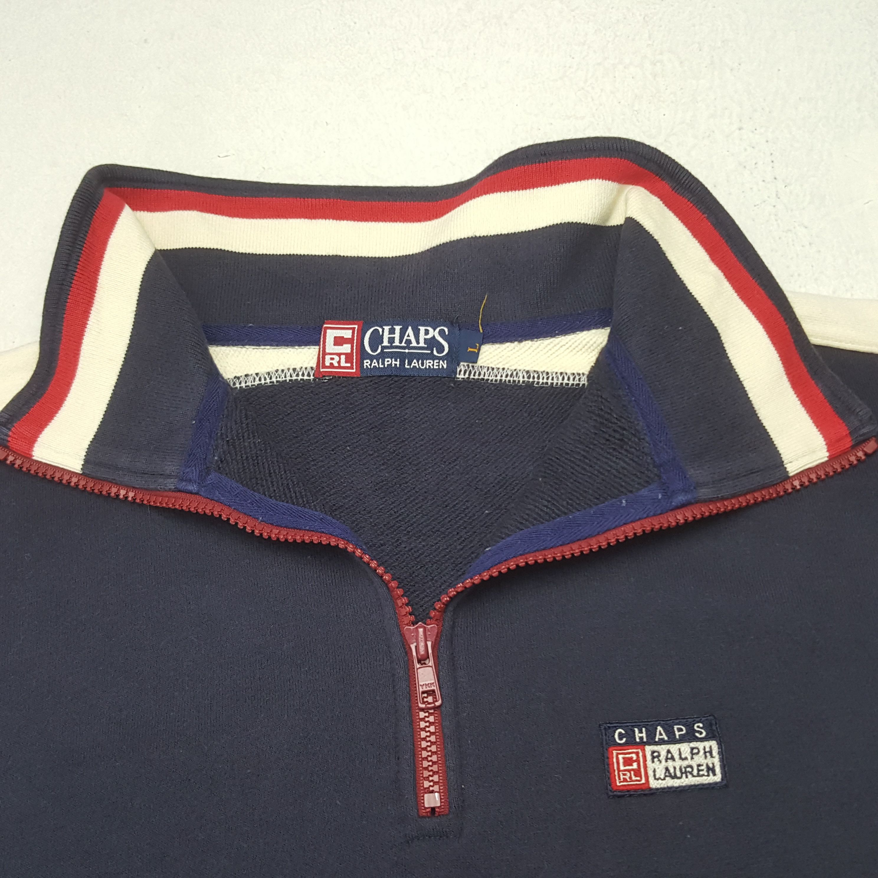 Chaps × Chaps Ralph Lauren × Vintage Vintage Chaps Ralph Lauren American Half Zipper Sweatshirt Size US L / EU 52-54 / 3 - 4 Thumbnail