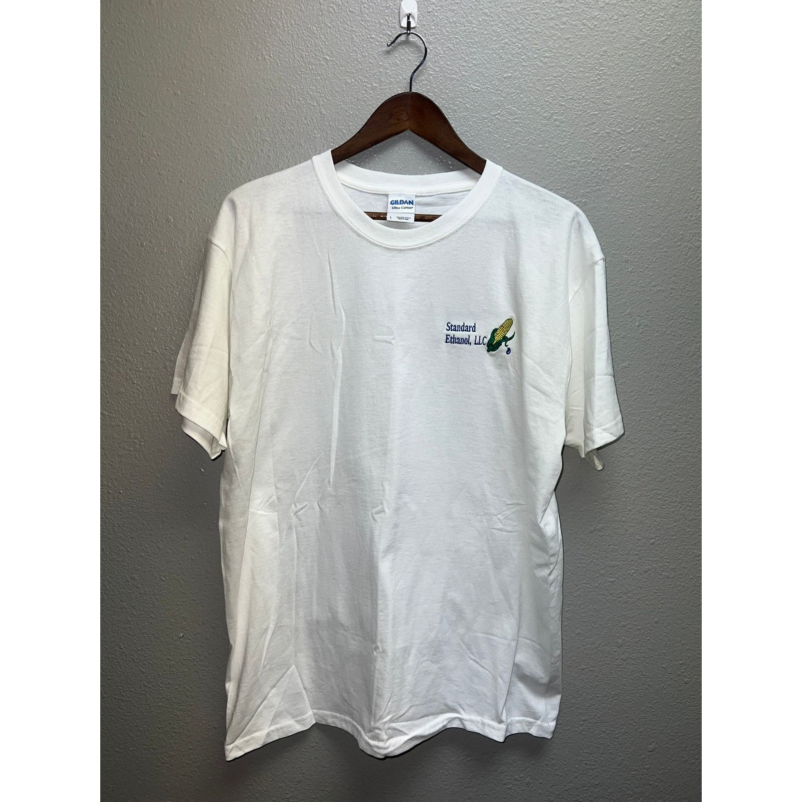 Gildan Standard Ethanol Shirt LLC Corn embroidery White Tee Large Size US L / EU 52-54 / 3 - 1 Thumbnail