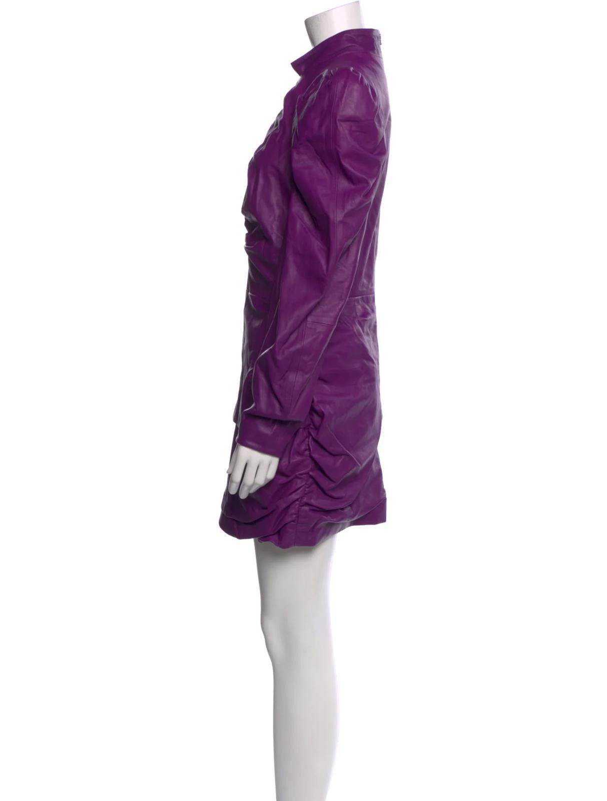 Other Marcell Von Berlin Lavender Leather Mini Dress Size: S Size S / US 4 / IT 40 - 2 Thumbnail
