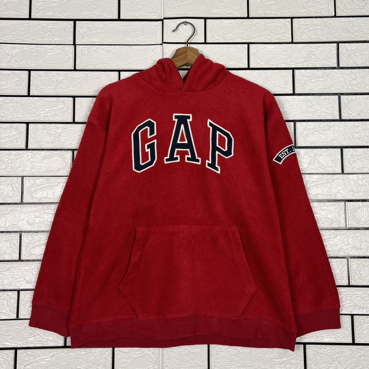 Gap Vintage 90's GAP Kids Big Logo Fleece Hoodies #4107-C187 Size US XXL / EU 58 / 5 - 11 Thumbnail