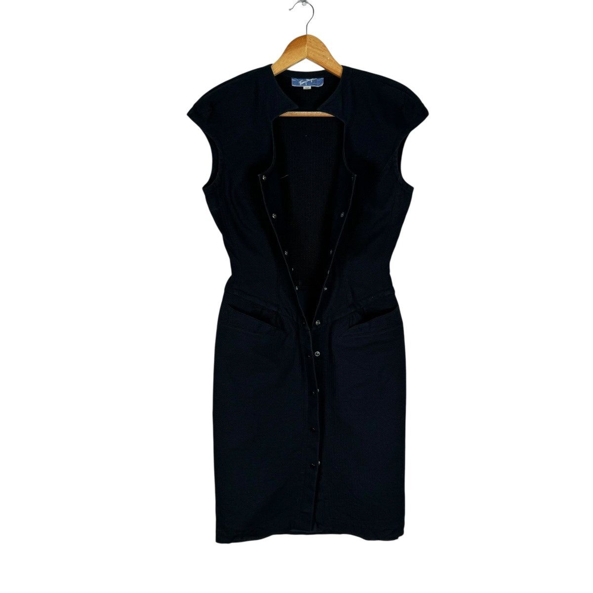 Thierry Mugler 🌟THIERRY MUGLER DRESS SNAP BUTTON SLEEVELESS Size S / US 4 / IT 40 - 10 Thumbnail