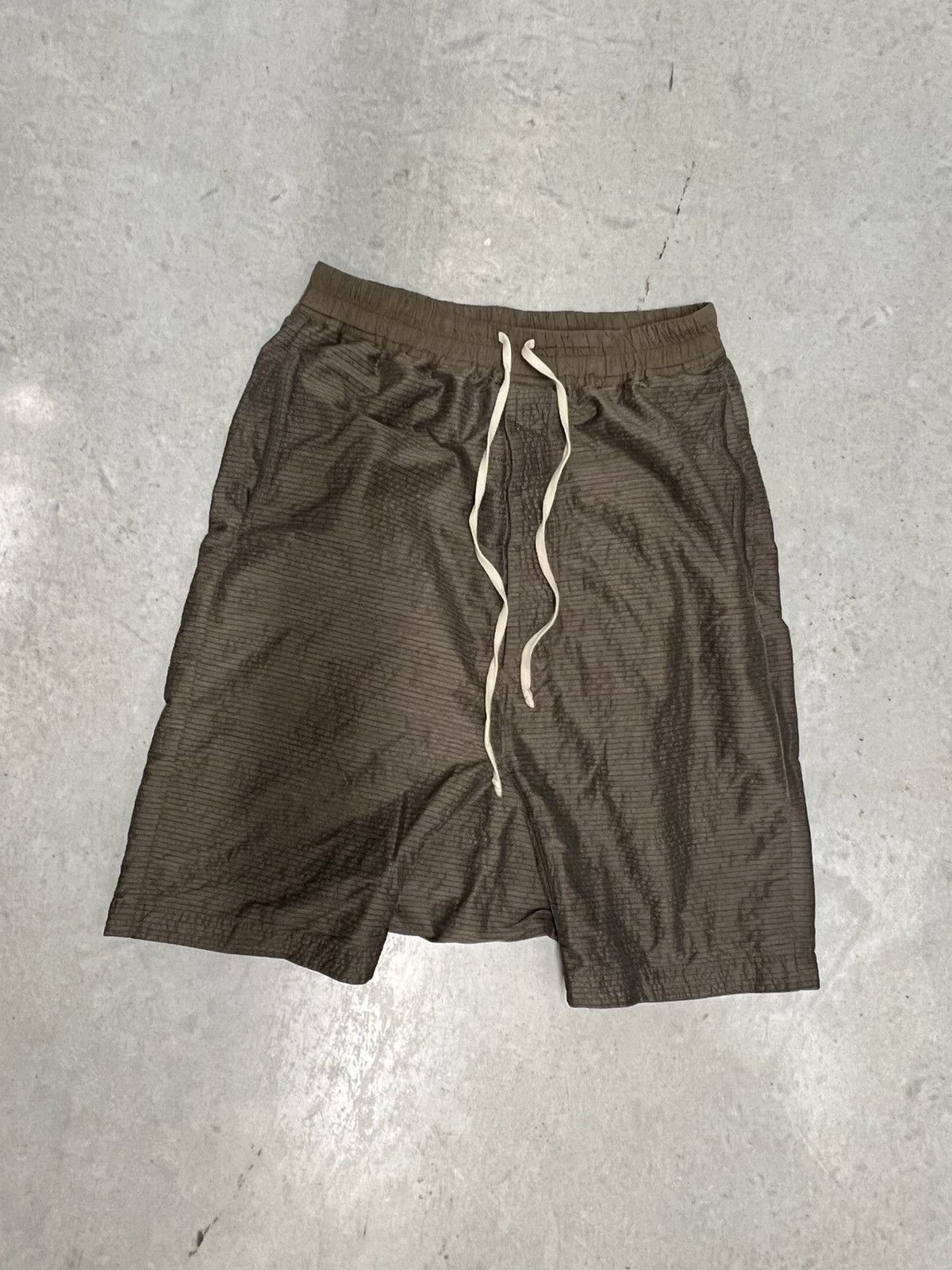 image of Mustard Rick Owens Babel Shorts S/s 19 in Brown, Men's (Size 32)