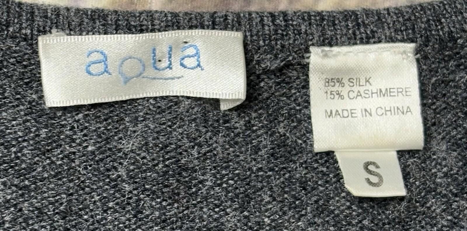 Aquascutum Aqua Sweater Women's Small Silk Cashmere Gray Back Slit Size S / US 4 / IT 40 - 2 Thumbnail