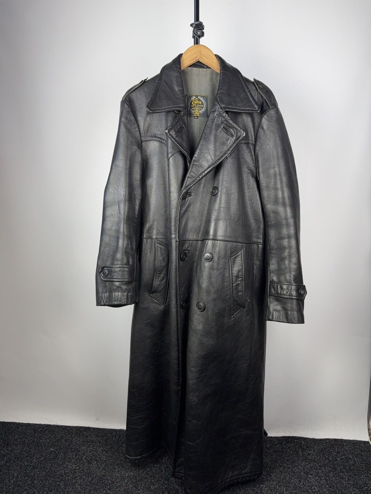 Japanese Brand RARE Avant Garde 90s Opium Archive Heavy Leather Trench Coat Size US L / EU 52-54 / 3 - 2 Thumbnail