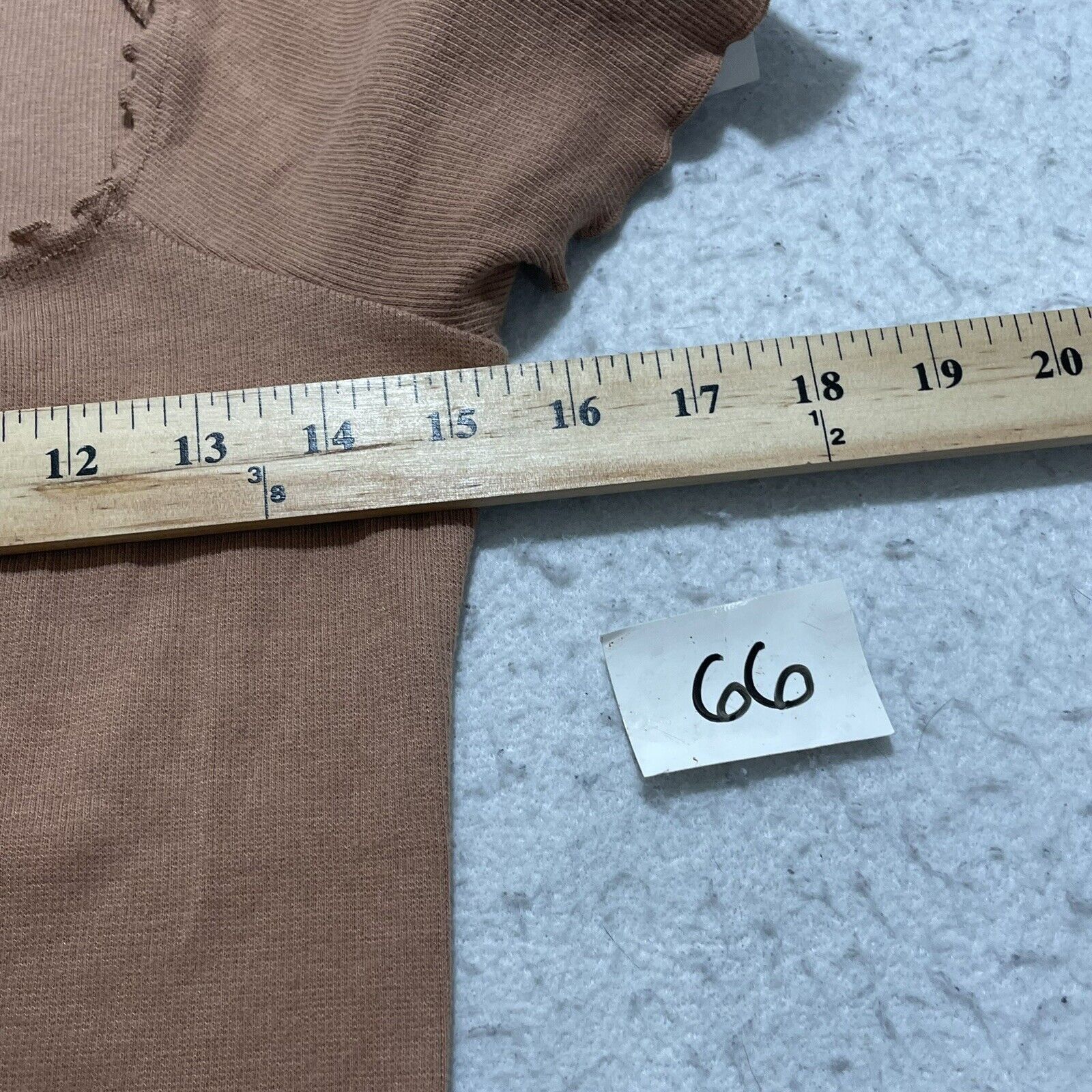 Nordstrom Abound Lettuce Edge Mini Dress Tan Ruched Organic Cotton Size M / US 6-8 / IT 42-44 - 15 Thumbnail