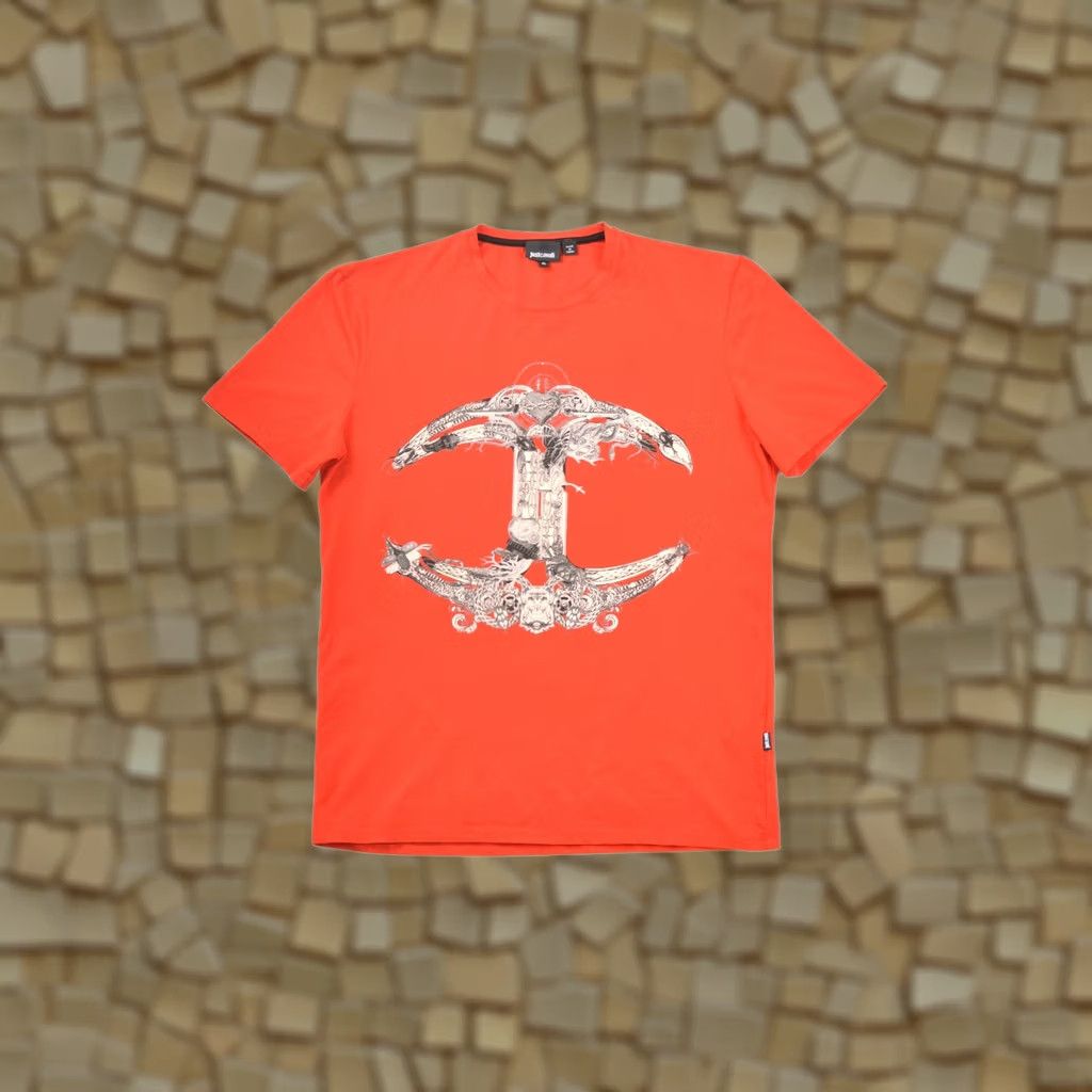 Just Cavalli Just Cavalli Mens Graphic T-Shirt Tee XL, Red, 92% Cotton 8% Elastane, Size XL, Regular, N20543, S01GC0218, Used with Wear Size US XL / EU 56 / 4 - 1 Thumbnail