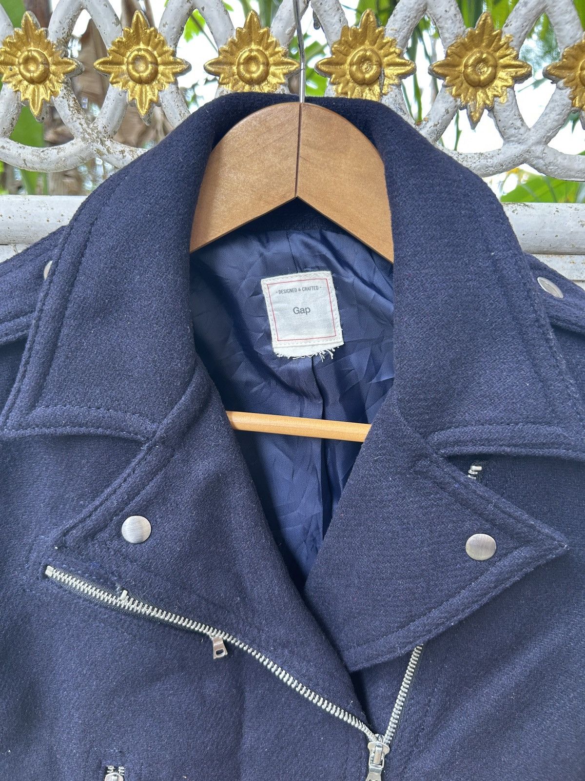 Gap Gap Jacket Navy wool biker jacket. Zipped Size US XXS / EU 40 - 2 Thumbnail