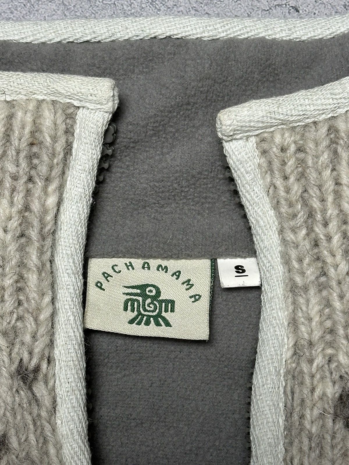 Handmade Pachamama Handknit Wool Nepal Zip Vest Sweater Size US S / EU 44-46 / 1 - 6 Thumbnail