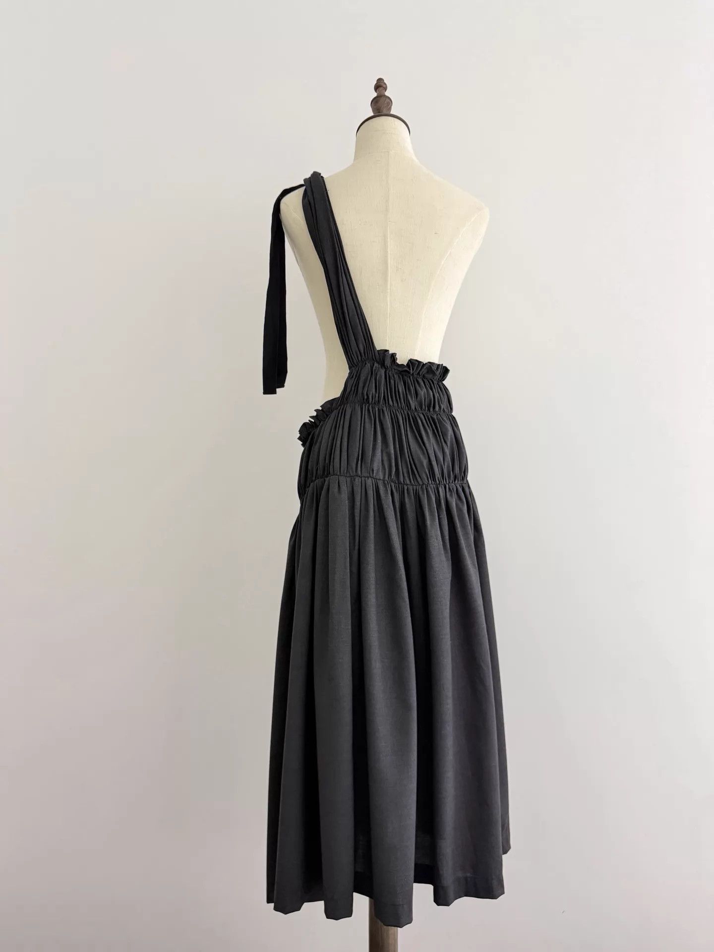 Comme des Garcons CDG Irregular Ruffled Strap Skirt Deep Gray Wool M Size M / US 6-8 / IT 42-44 - 5 Thumbnail