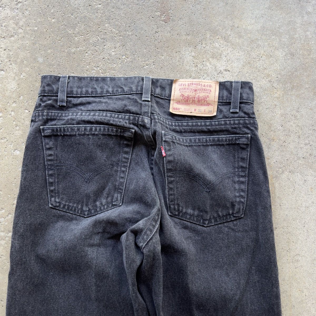 Faded Black Levi's 550 Jeans ERD Grunge Thrashed Skater