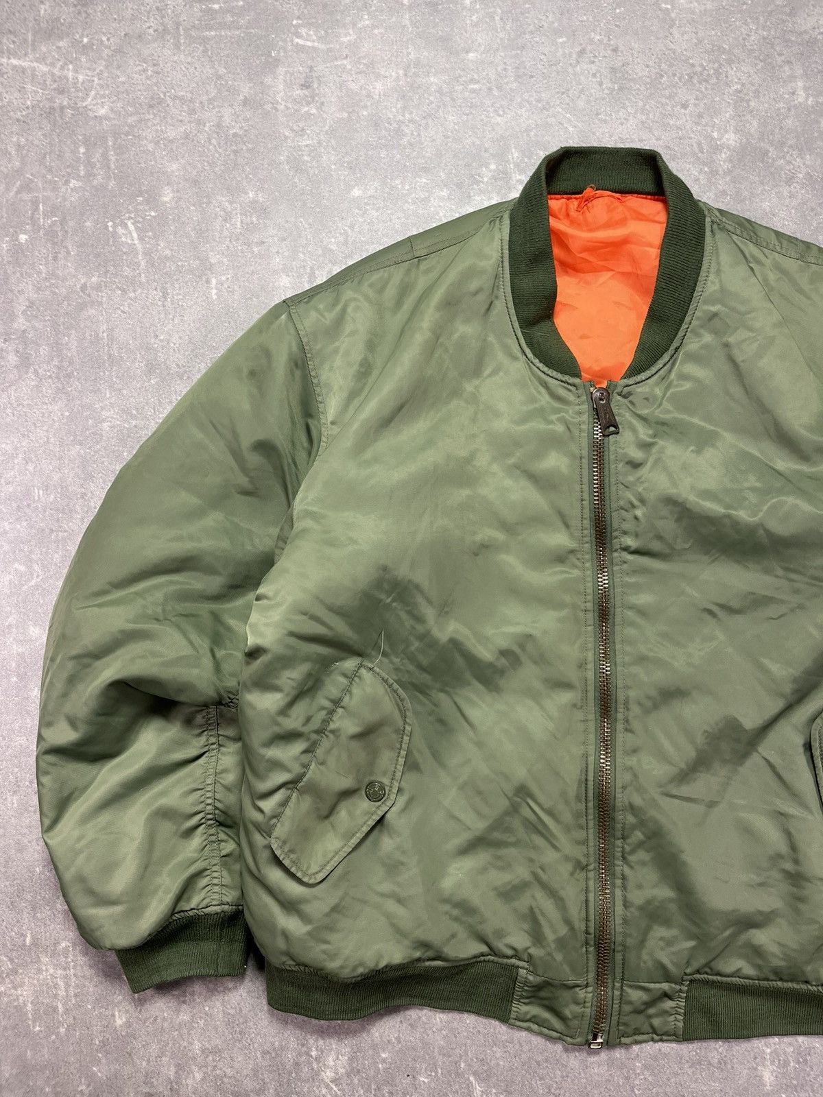 Fostex Garments Fostex Garments MA-1 Green Baggy Boxy Bomber Jacket XL XXL Size US XL / EU 56 / 4 - 3 Thumbnail