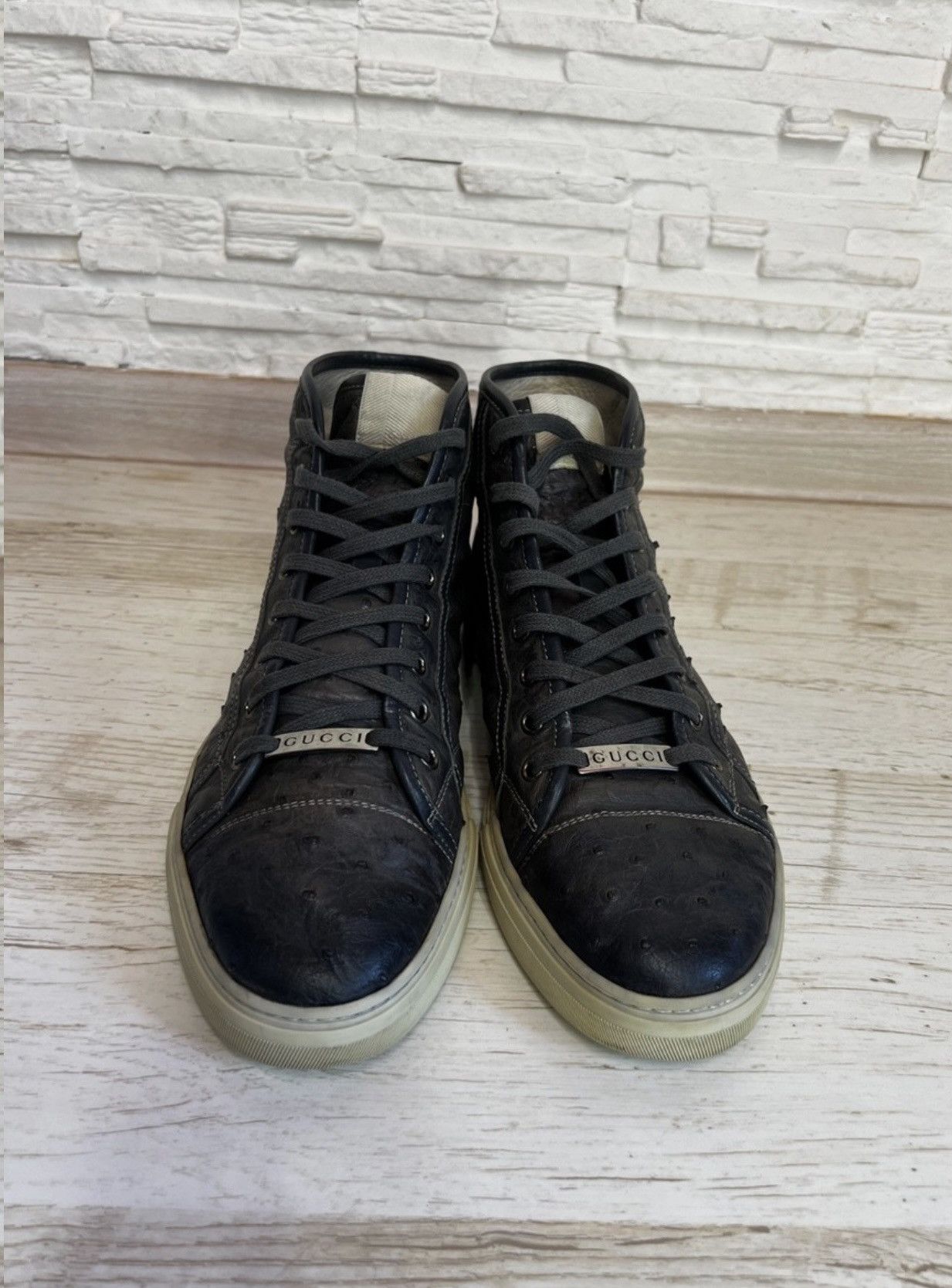 Gucci Gucci Ostrich leather high top sneakers 9,5 Size US 9.5 / EU 42-43 - 3 Thumbnail
