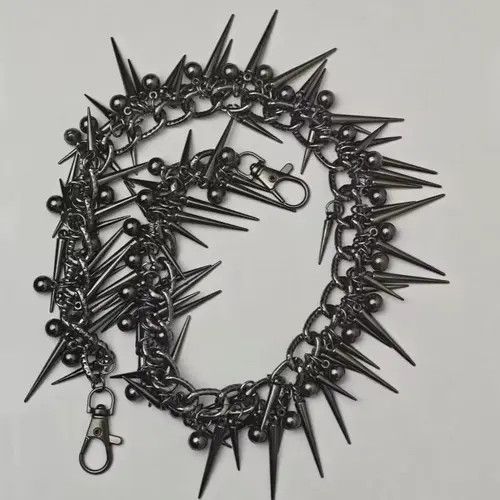 Jewelry Hip Hop Black Gun Plated Rivet Pant Chain Size ONE SIZE - 5 Thumbnail