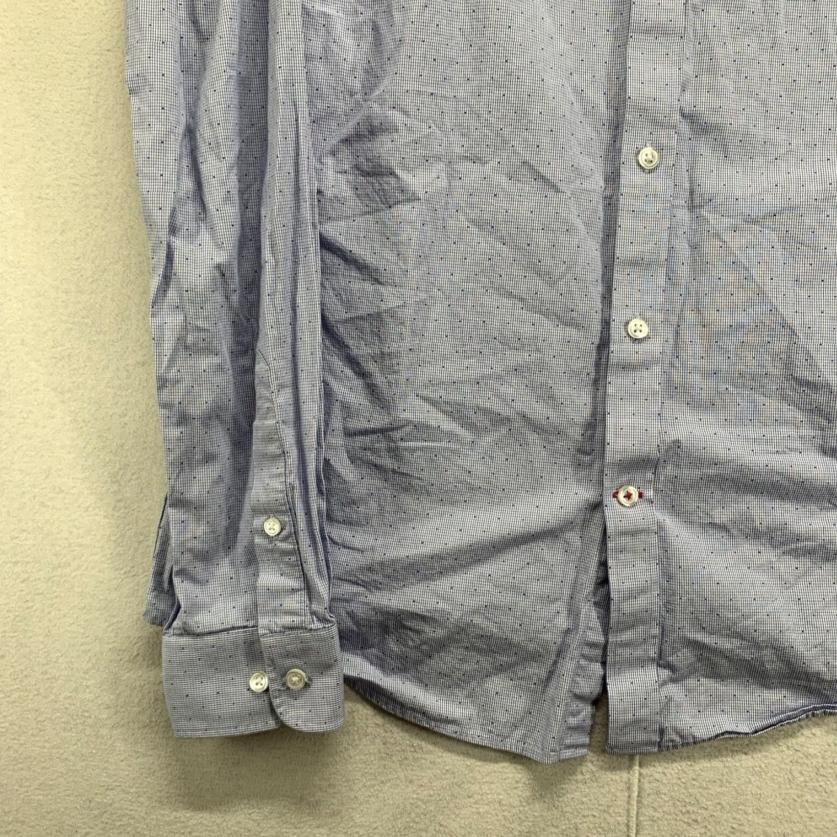 Tommy Hilfiger VINTAGE Tommy Hilfiger Men's Shirt Long Sleeve Slim Fit Spotted Cotton Poplin 90s Designer Classic Mens Size US M / EU 48-50 / 2 - 6 Thumbnail