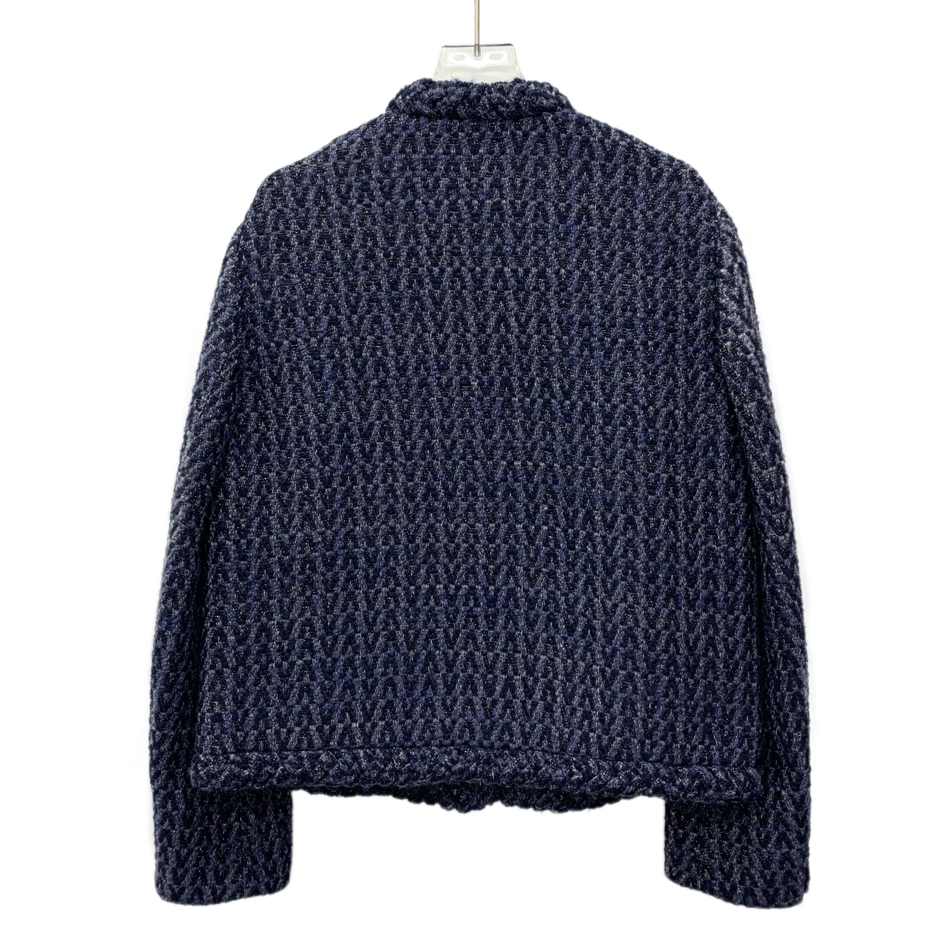 Valentino Valentino Navy Studded Wool Tweed Jacket M Size US XXS / EU 40 - 7 Thumbnail