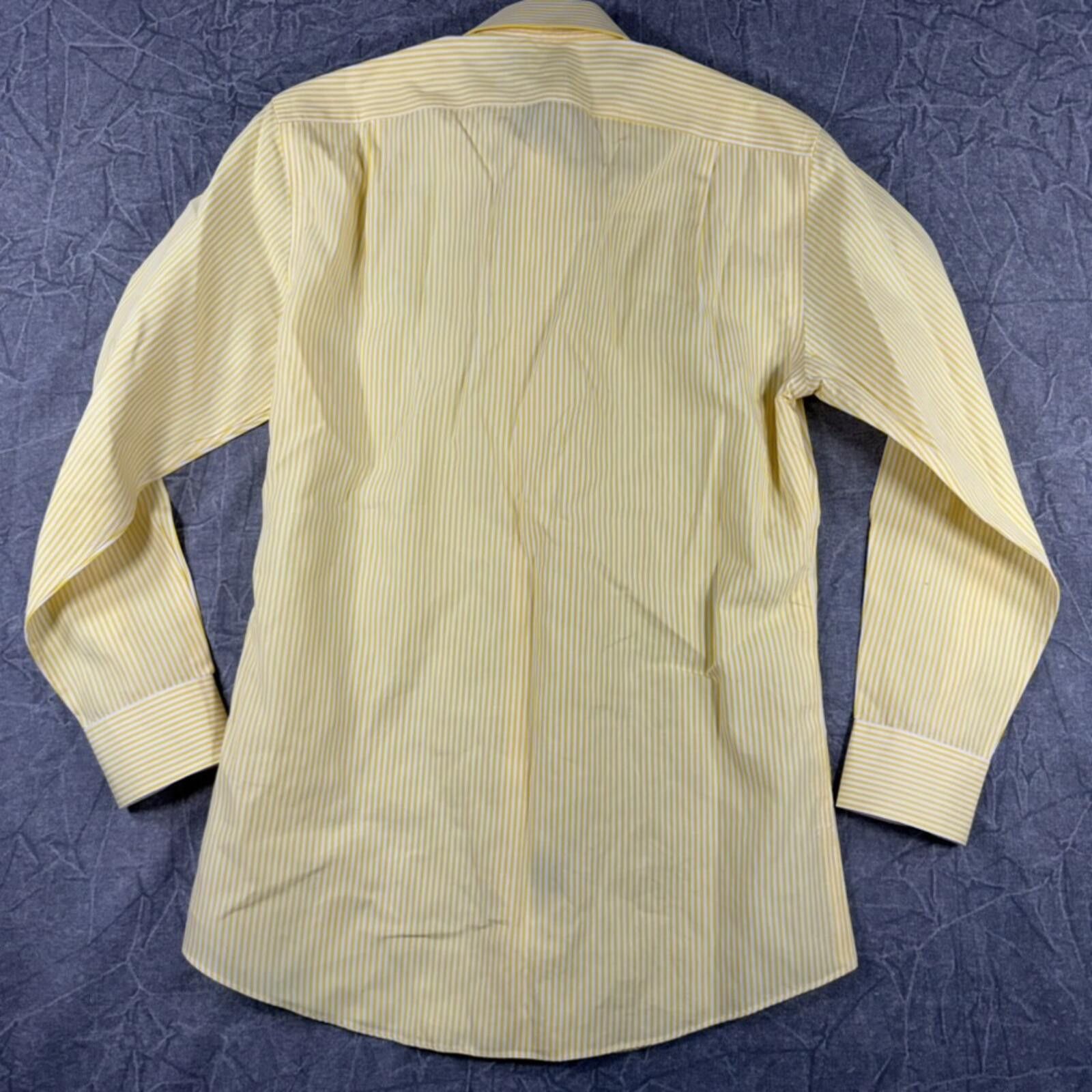 Lauren Ralph Lauren Ralph Lauren Shirt Men's 15 1/2 Yellow Slim Non Iron Stripe Size 38R - 6 Thumbnail