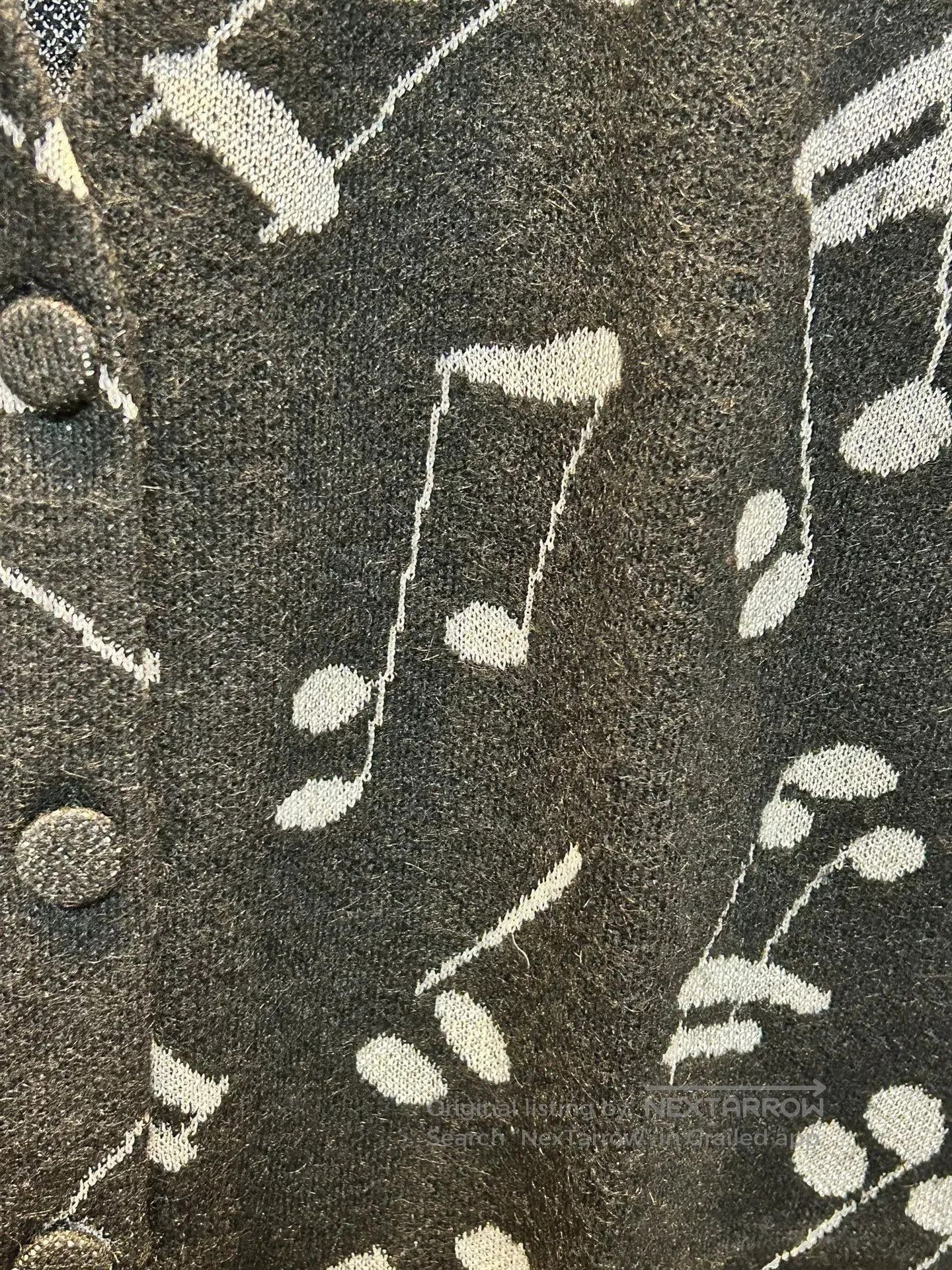 Saint Laurent Paris Saint Laurent Music Note Cardigan Sweater. Size M / US 6-8 / IT 42-44 - 3 Thumbnail