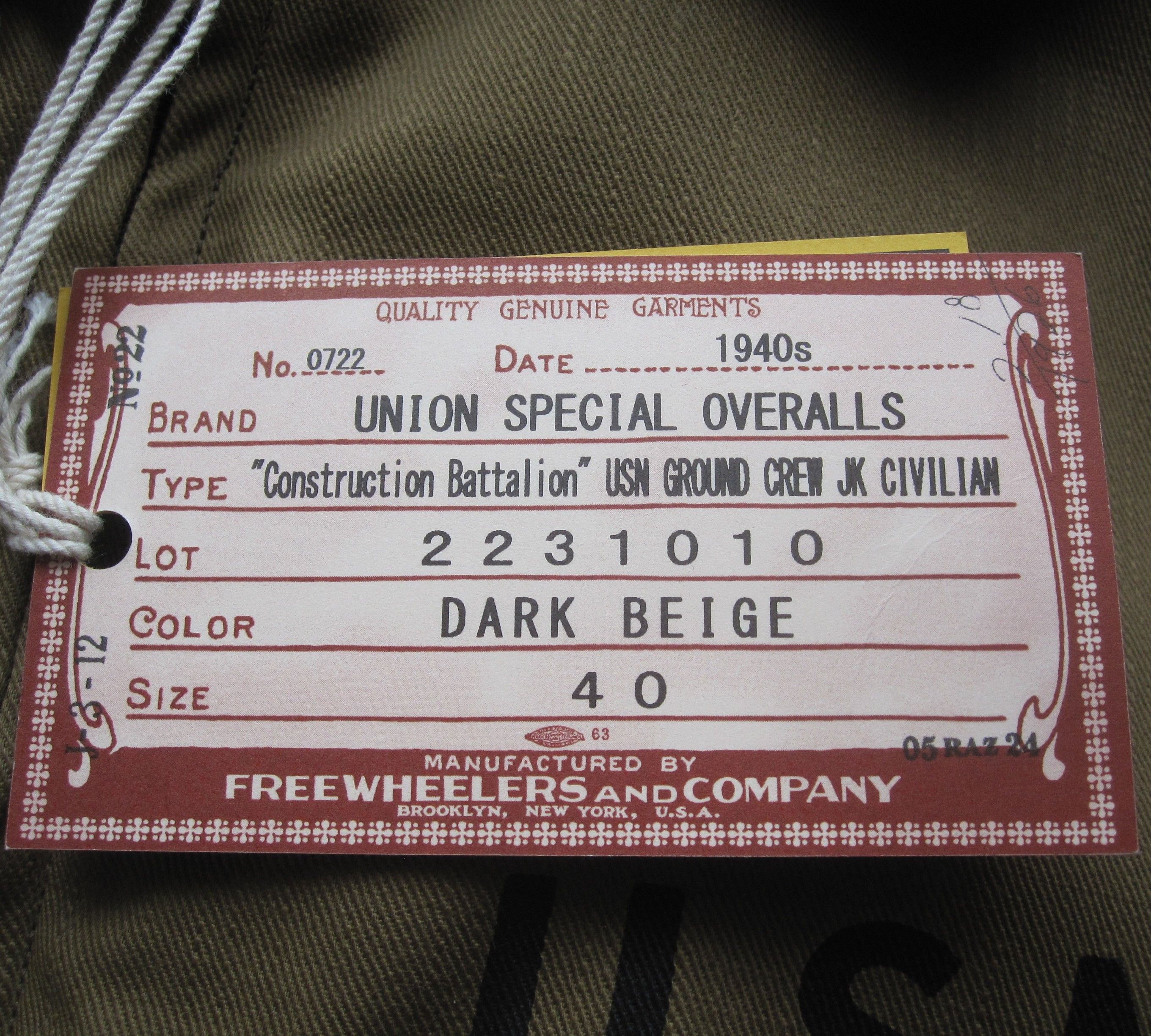 Freewheelers “USN GROUND CREW JACKET” 40 CIVILIAN MODEL Size US M / EU 48-50 / 2 - 10 Thumbnail