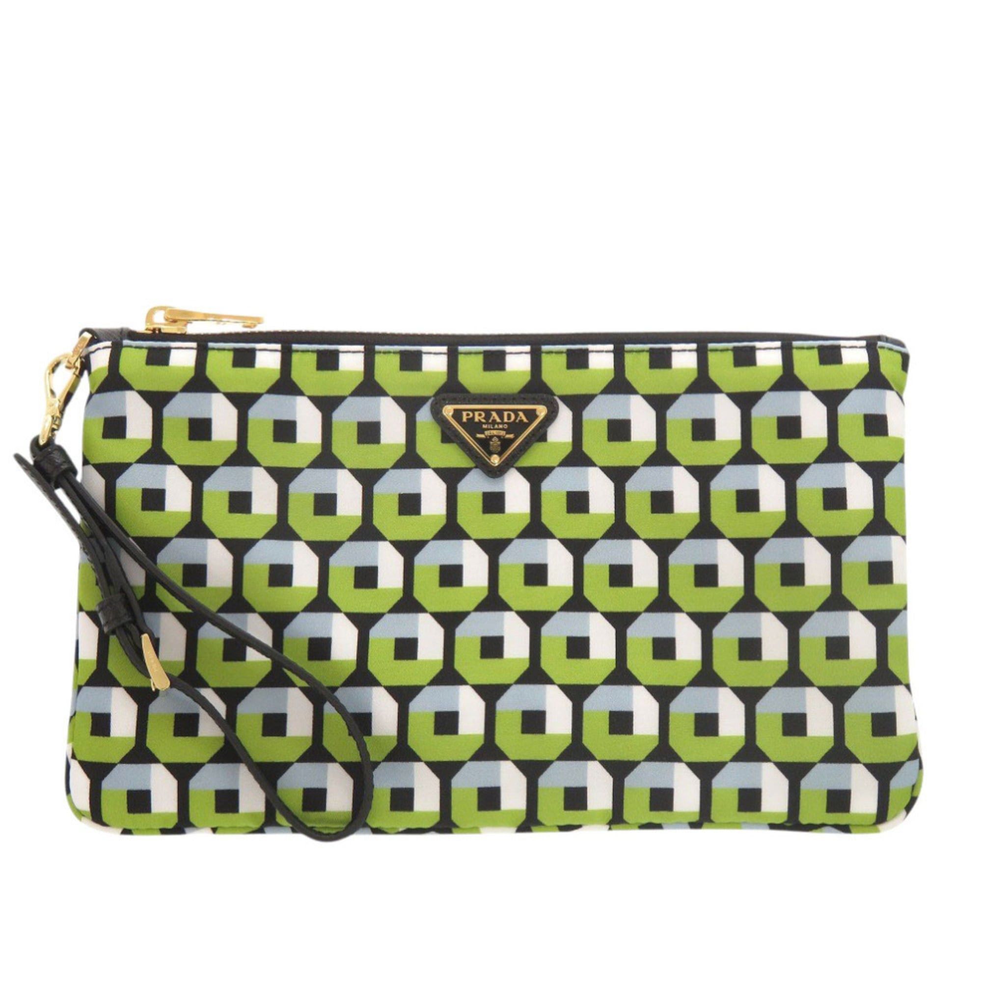 Prada Like New Prada Nylon Green Handbag Pouch 1289PRADA Size ONE SIZE - 1 Thumbnail