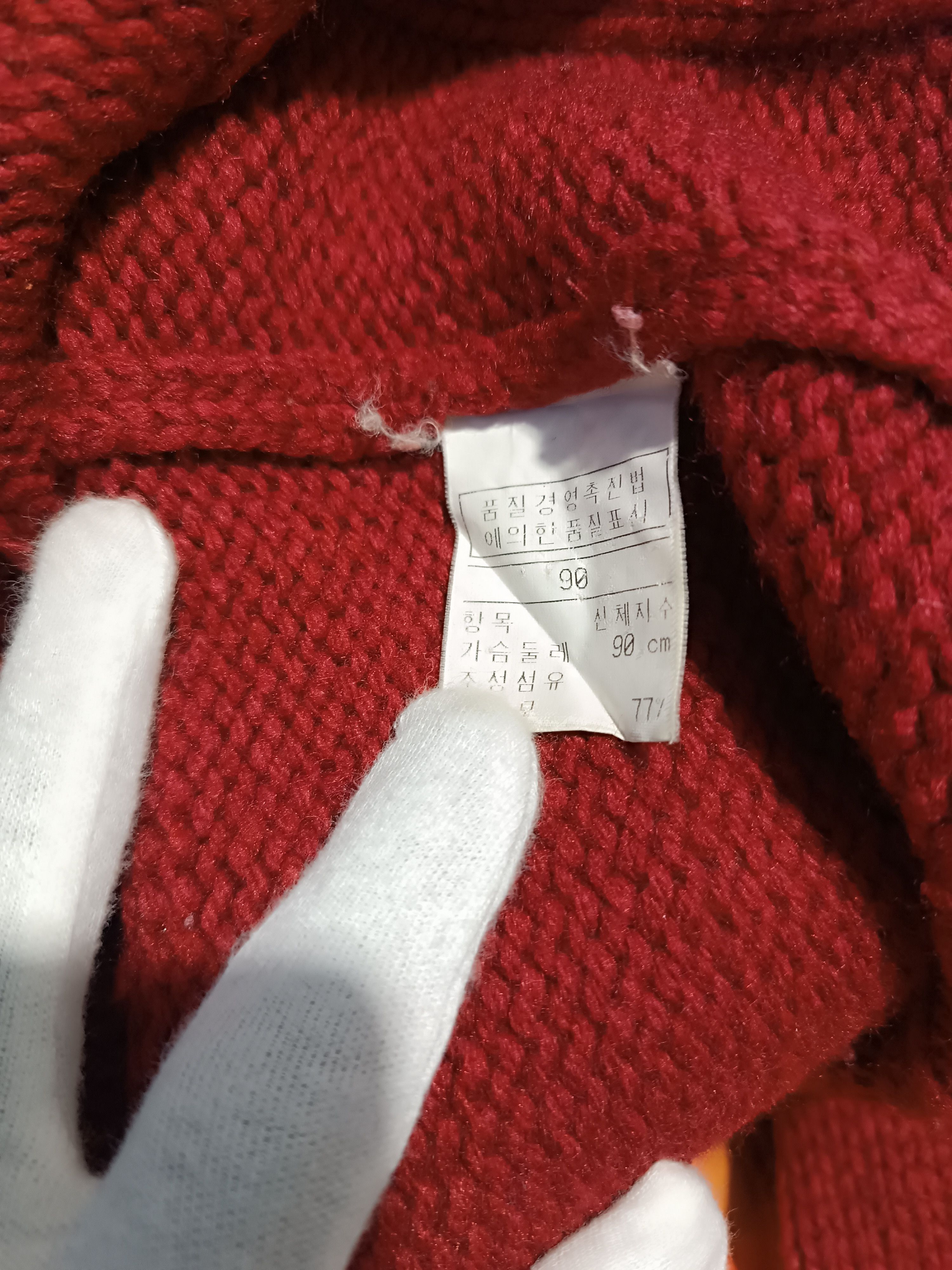 Japanese Brand Red Knit Sweater Fur Raccoon Hoodie Size US M / EU 48-50 / 2 - 7 Thumbnail