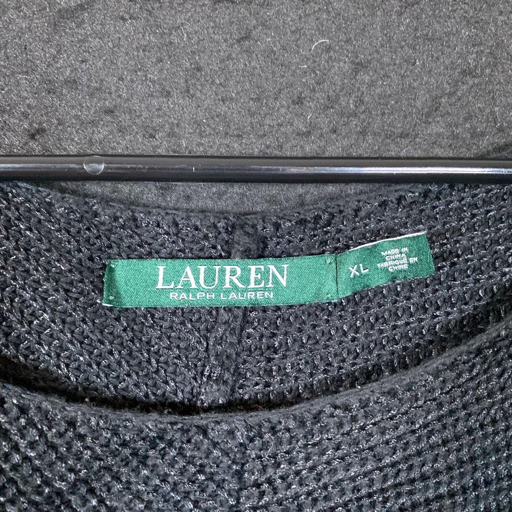 Ralph Lauren Lauren Ralph Womens Sweater Black Crew Neck Long Sleeve Cotton Knit XLarge Size XL / US 12-14 / IT 48-50 - 4 Thumbnail