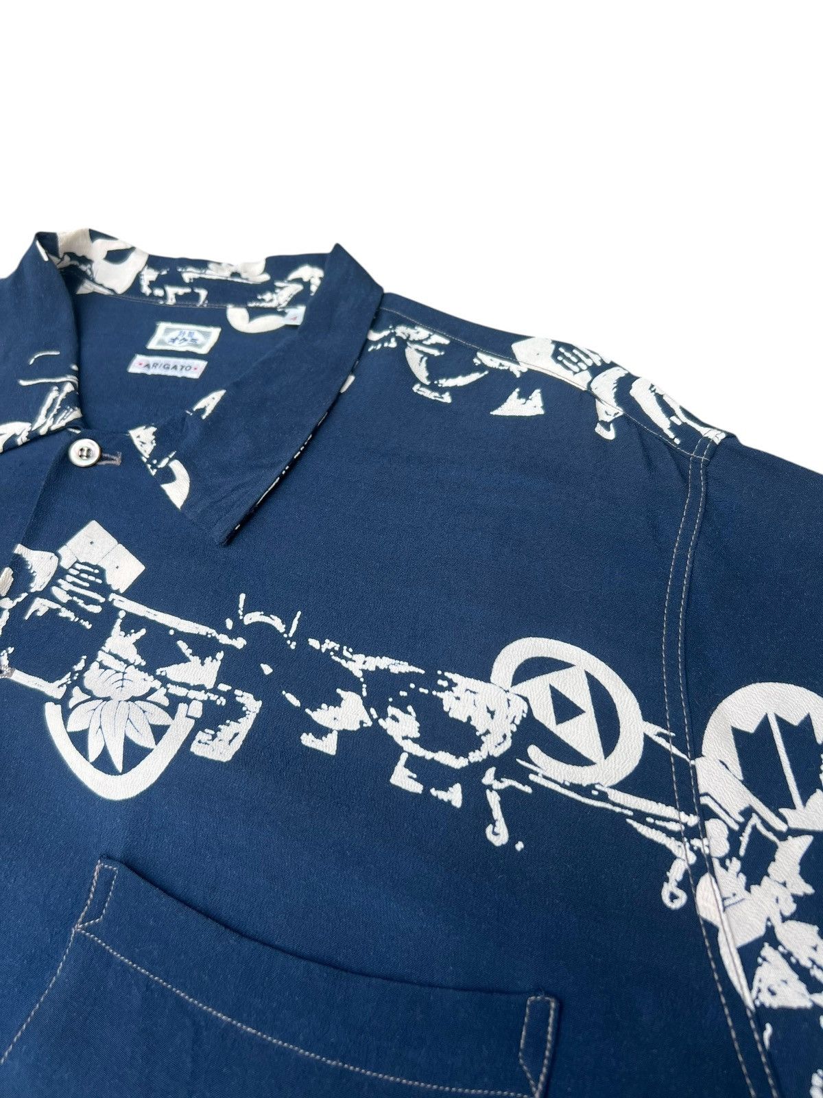 Blue Blue Japan Blue Blue Special Okra Indigo Dyed Hawaiian Shirt Size 4 Size US XL / EU 56 / 4 - 9 Thumbnail