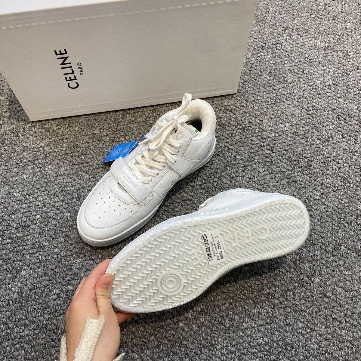 Celine Celine CT-02 Mid Sneaker with Velcro in calfskin leather Size US 7 / IT 37 - 3 Thumbnail