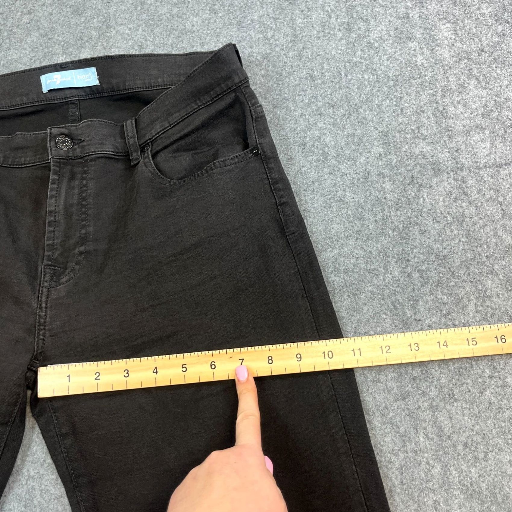 7 For All Mankind 7 For All Mankind Womens Jeans Bootcut Flare 32 Black Stretch Regular 32in 5-Pocket Denim Jeans Womens Checks Brown? Size 34" / US 12 / IT 48 - 5 Thumbnail