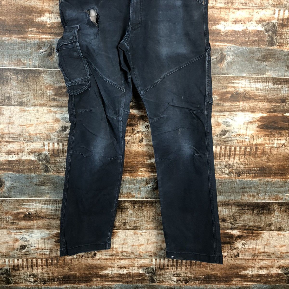 Japanese Brand DLL Gladiotor Dark Blue Cargo Multipocket Pants #C144 Size US 34 / EU 50 - 3 Thumbnail