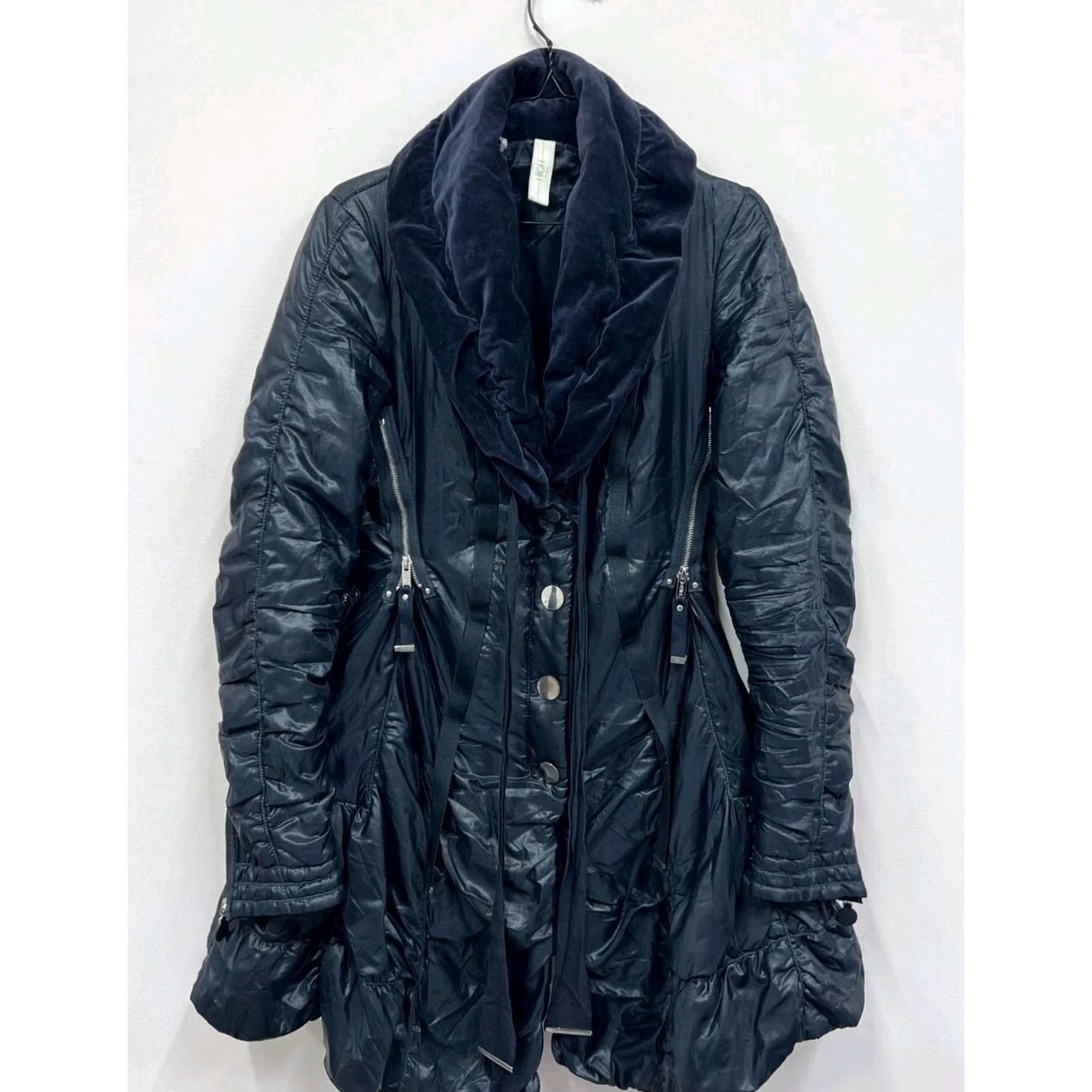 Vintage HIGH USE Jacket Coat Women L Dark navy USA Logo Casual Party/Cocktail Modern Coat Ladies Size L Size L / US 10 / IT 46 - 2 Thumbnail