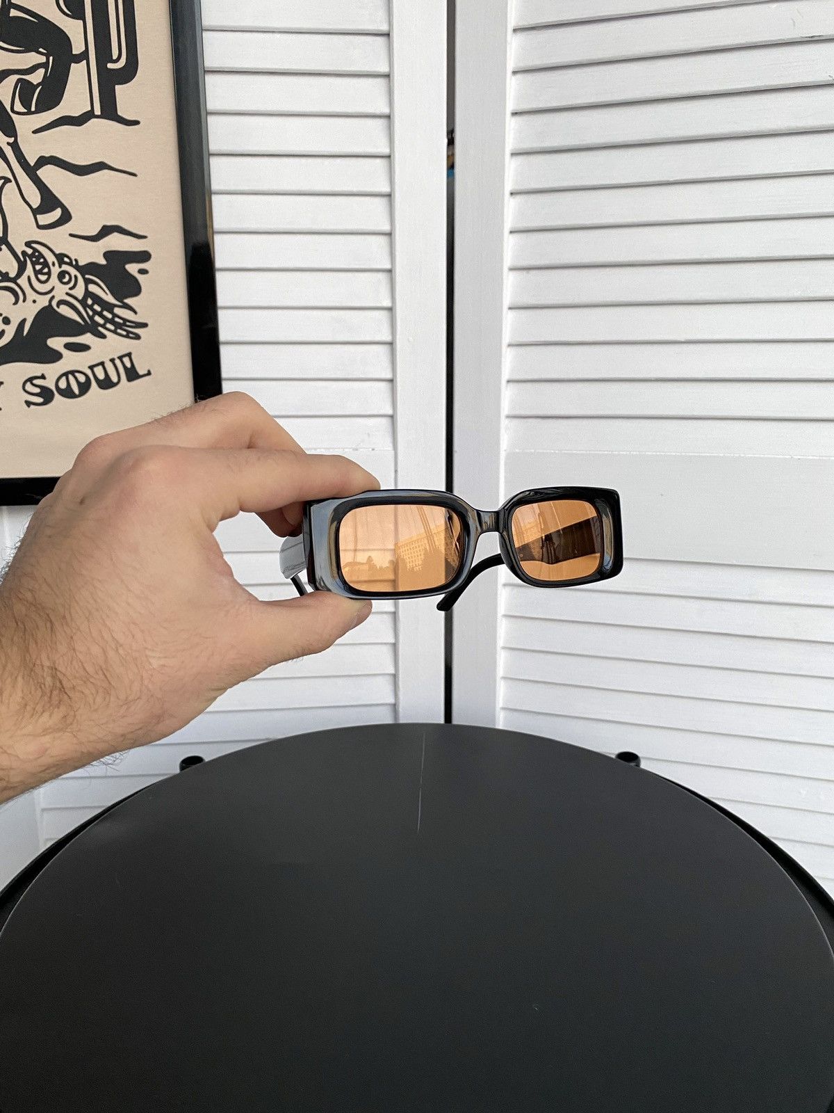 Japanese Brand × Vintage Vintage Y2K Orange Lenses Massive Frame Sunglasses Opium Size ONE SIZE - 13 Thumbnail