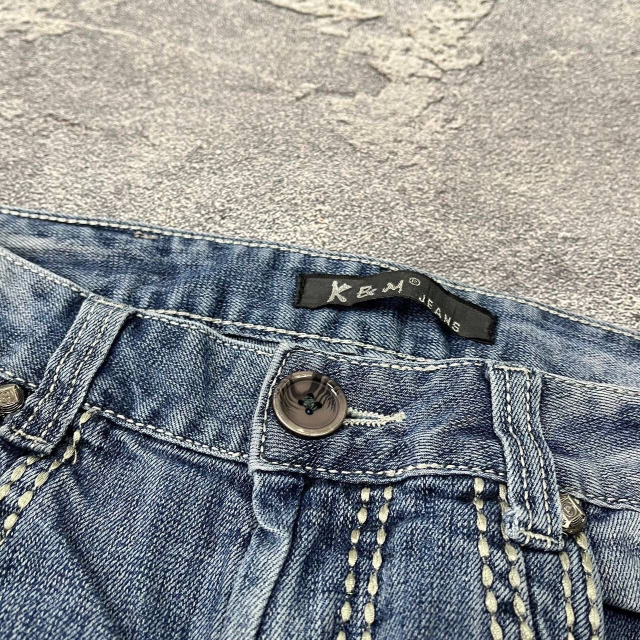 Vintage Y2K Kosmo Lupo Jeans Denim Washed Embroidered Logo Size US 32 / EU 48 - 7 Thumbnail
