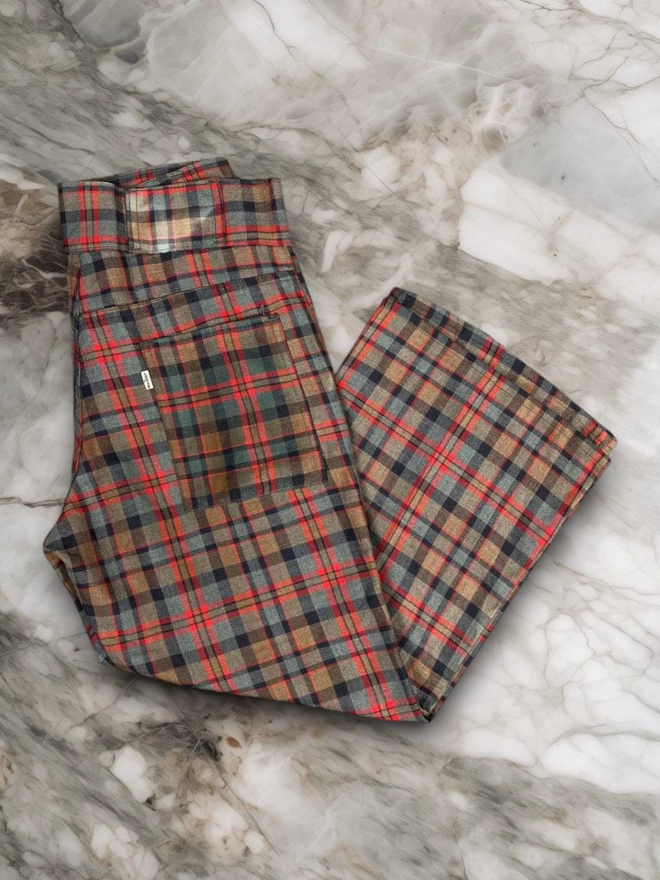 Levi's vintage 60s/70s levis sta prest checkered design bellbottom Size US 32 / EU 48 - 1 Thumbnail