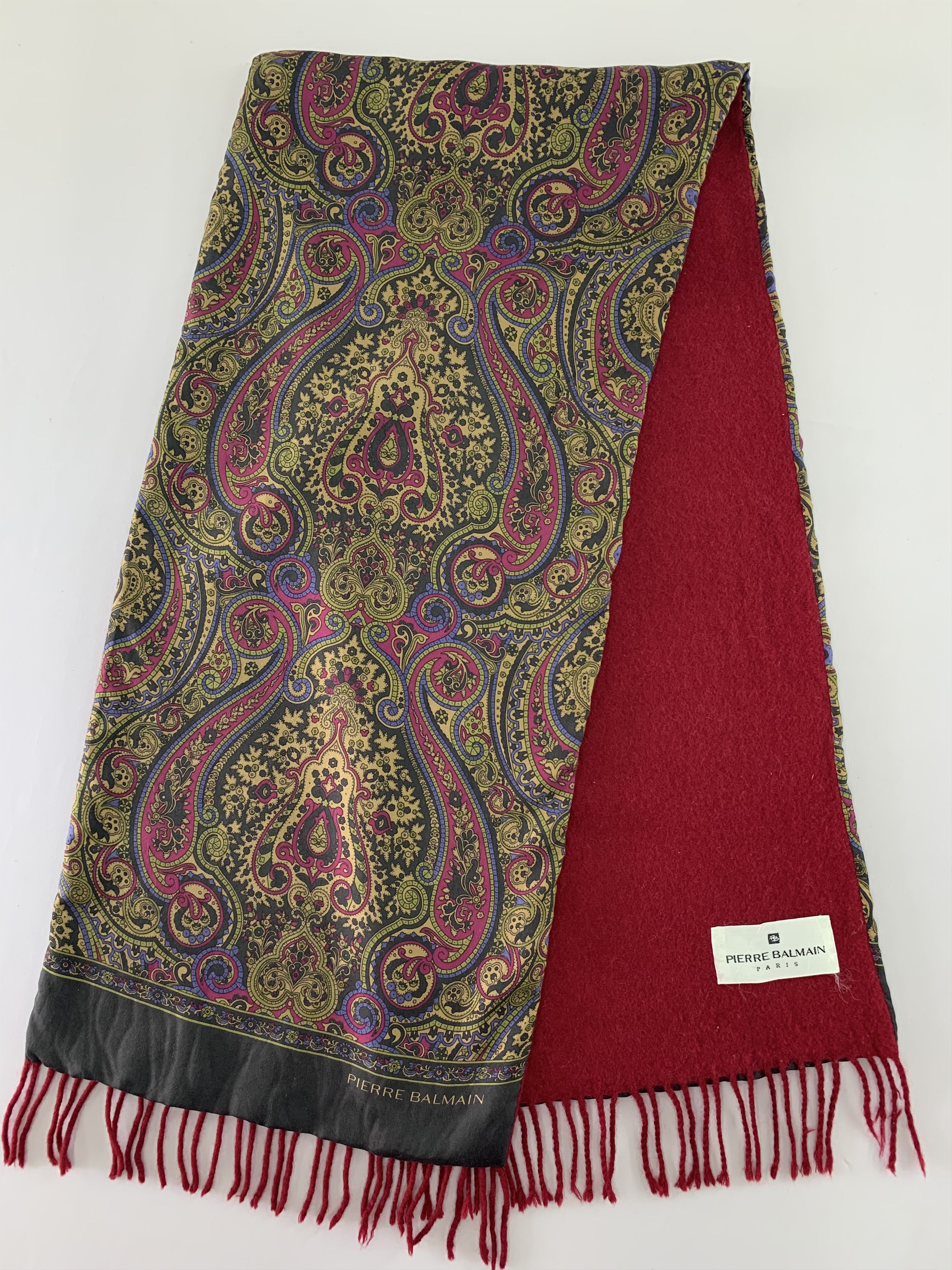 Pierre Balmain Pierre Balmain Scarf Silk Wool Muffler Neck Wrap BL4190 Size ONE SIZE - 1 Thumbnail