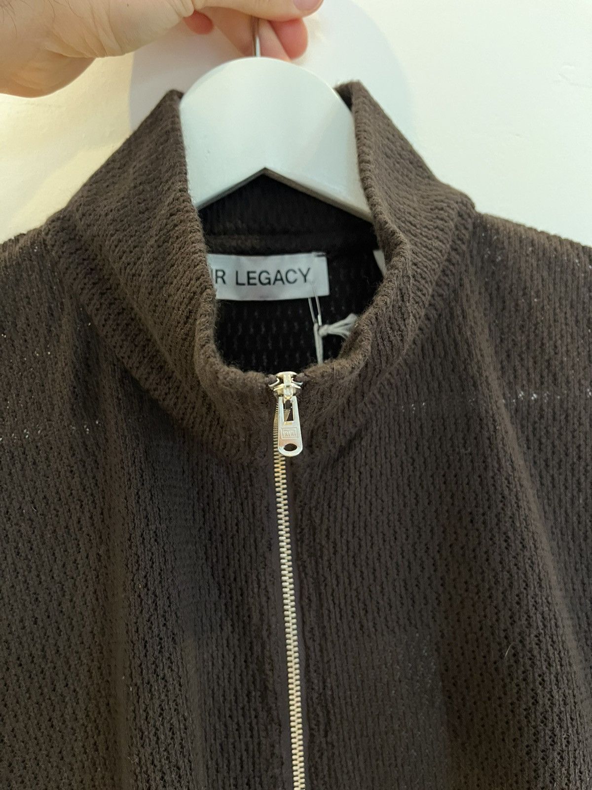 トップス OUR LEGACY SHRUNKEN FULLZIP ALPACA 50 Shrunken Full Zip Polo in Ash Grey Alpaca – SVRN