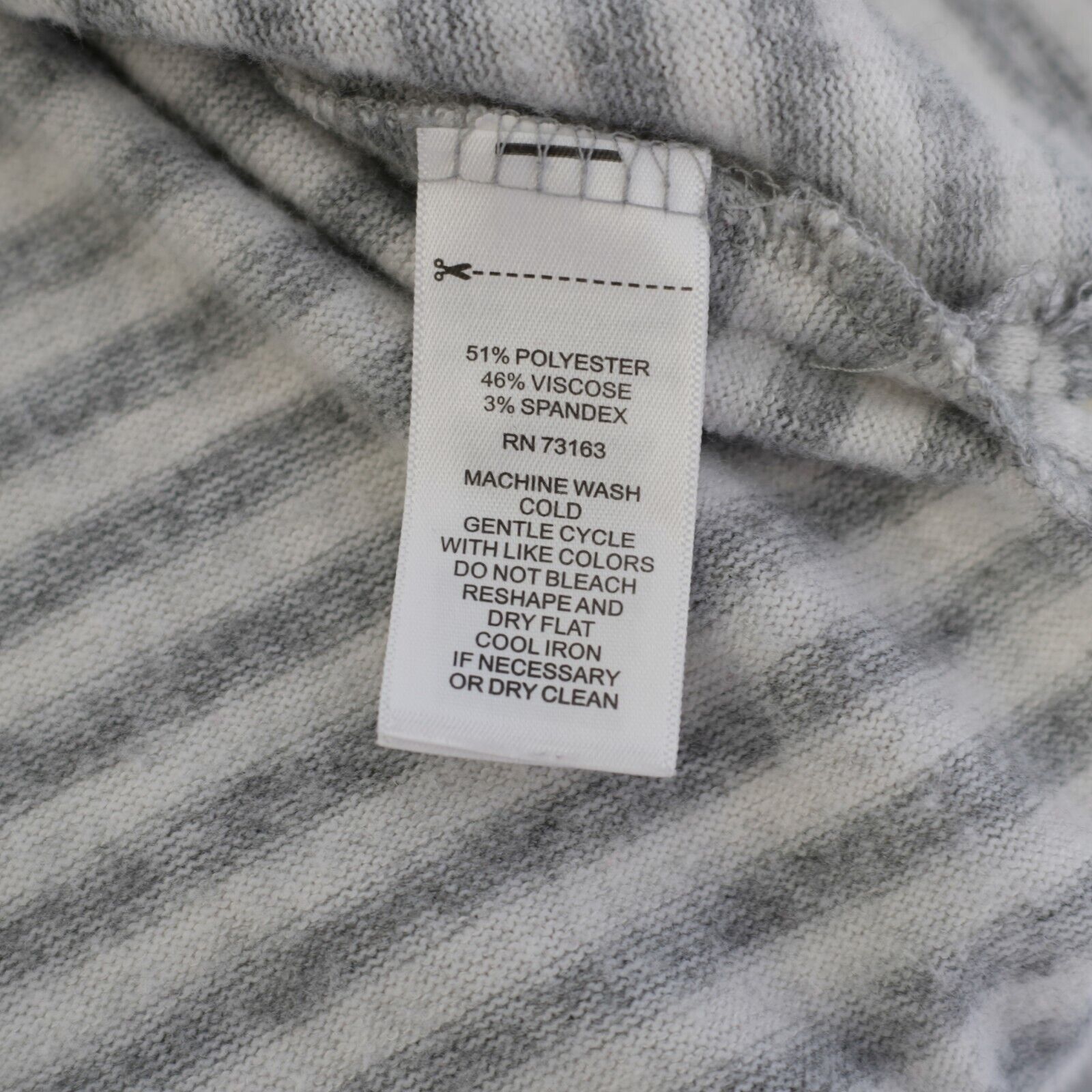Designer Cable & Gauge Large Cream Gray Striped V-Neck Side Slit Swea Size L / US 10 / IT 46 - 10 Thumbnail