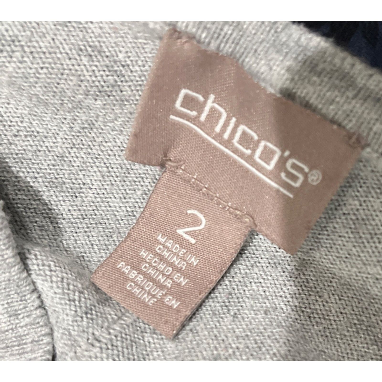 Chicos Chicos 2 Tunic Sweater Womens L Gray V Neck Size L / US 10 / IT 46 - 6 Thumbnail