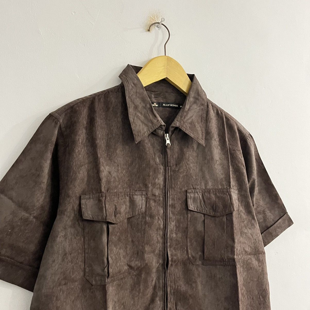 Japanese Brand Allix Brown Zip Up Shirt Size US M / EU 48-50 / 2 - 3 Thumbnail