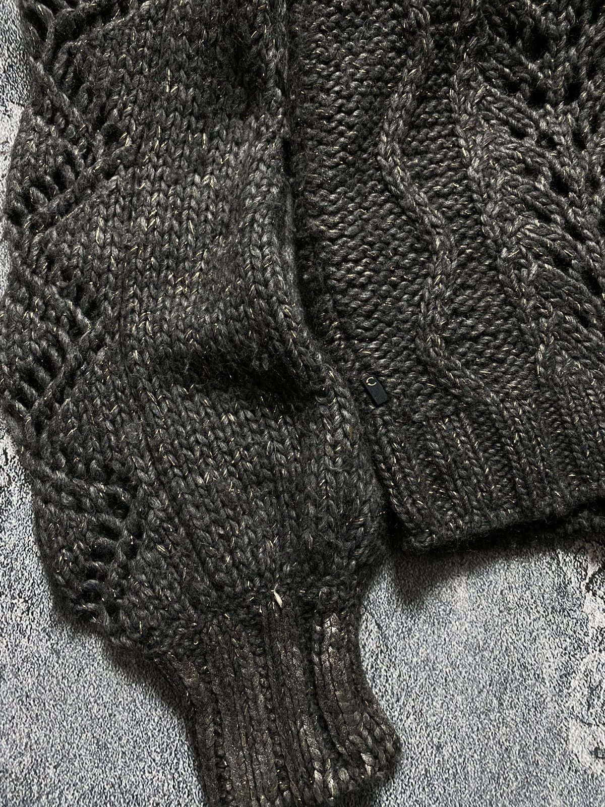 Just Cavalli Just Cavalli Chunky Knit With Open Mesh Gold Thread Sweater Size M / US 6-8 / IT 42-44 - 11 Thumbnail