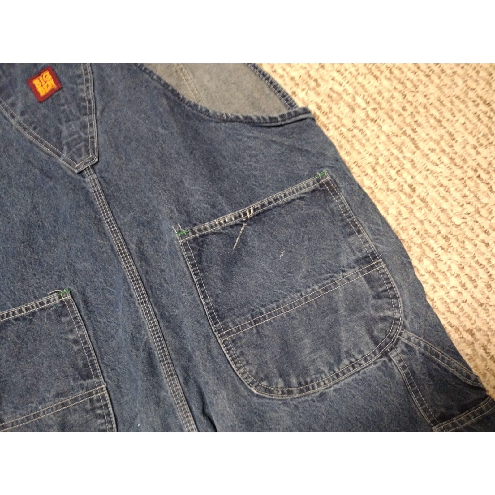 Gloverall VINTAGE Big Ben Bib Overall Men's 40x30 Carpenter Denim Blue 40x30 Logo Distressed Classic Outdoor Work Jeans Size US 40 / EU 56 - 7 Thumbnail