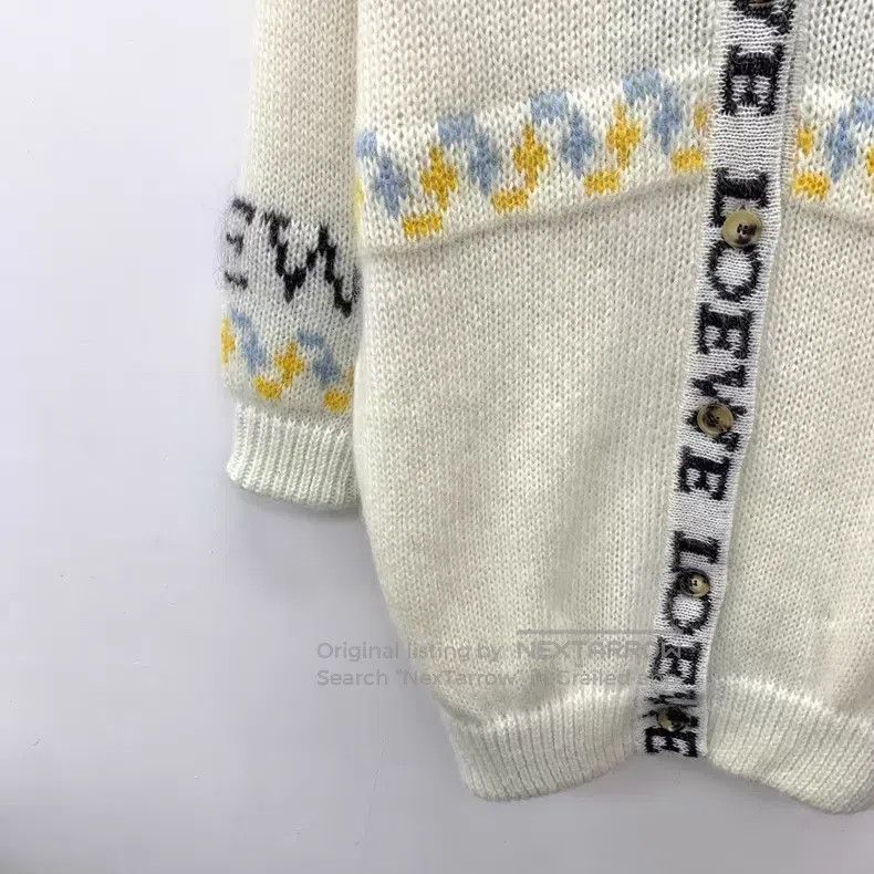 Loewe Loewe Beige logo deer floral mohair V-neck single-breasted Size XS / US 0-2 / IT 36-38 - 4 Thumbnail
