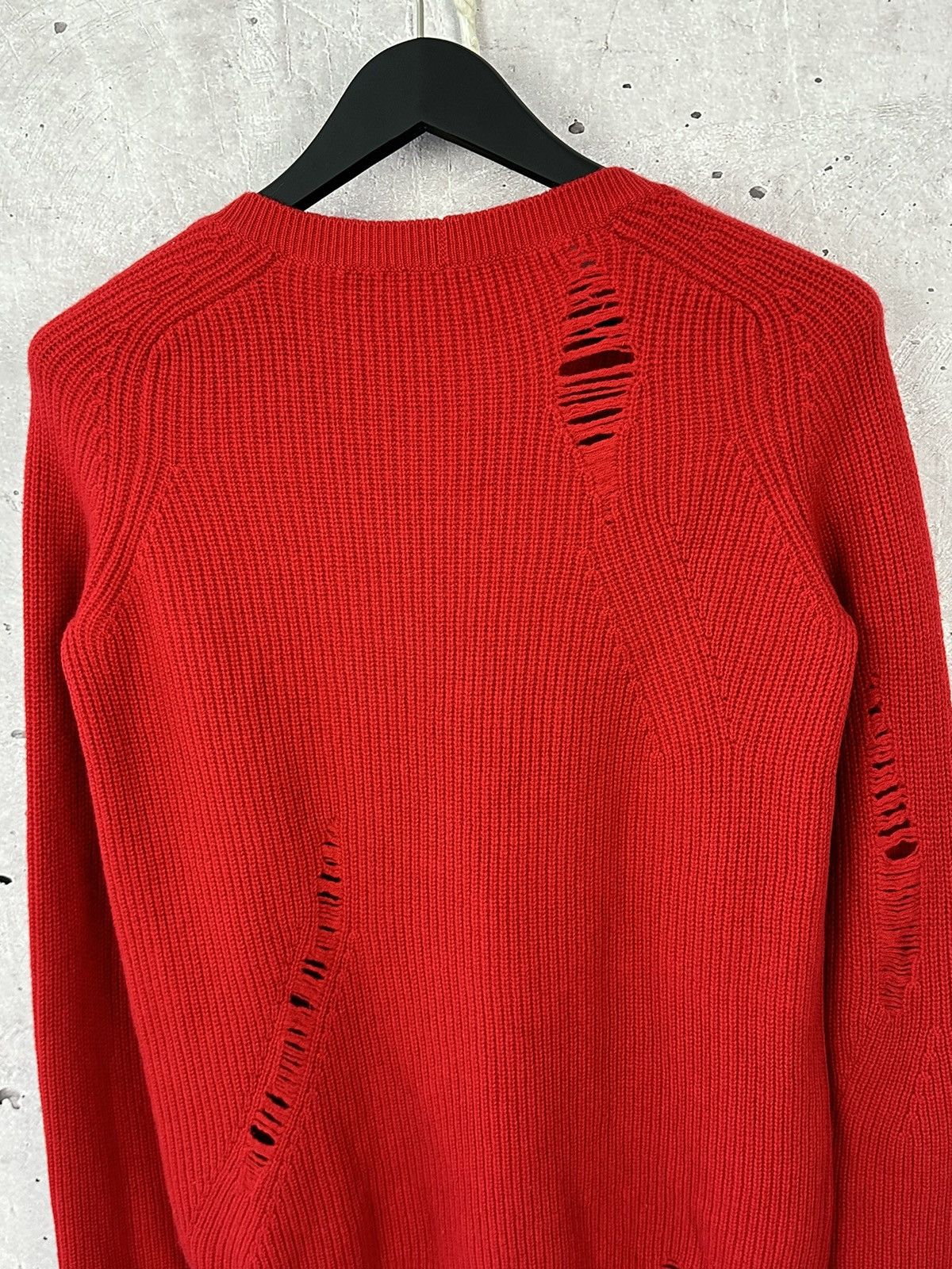 Helmut Lang Helmut Land Distressed Wool Knit Long Sleeve Men’s Sweater Size US M / EU 48-50 / 2 - 6 Thumbnail