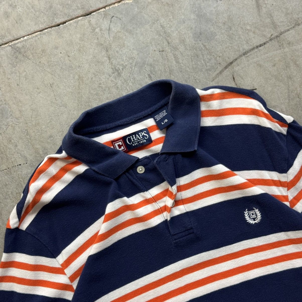 Chaps Vintage 90s Y2K Chaps Navy Striped Polo Shirt Large Size US L / EU 52-54 / 3 - 2 Thumbnail