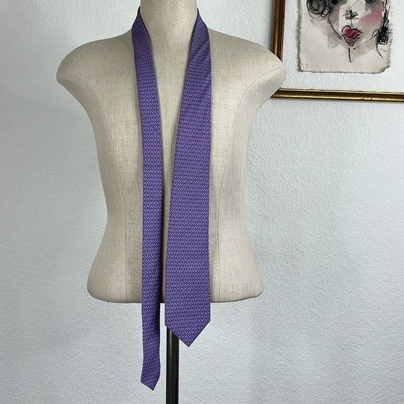 Brooks Brothers Brooks Brothers Purple Chain Link Bit Silk Tie Size ONE SIZE - 1 Thumbnail