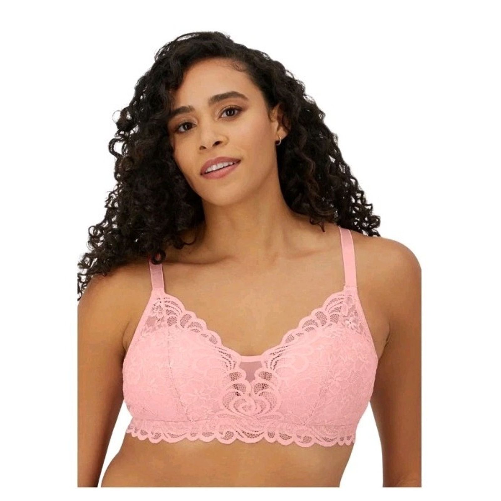 Other BALI Bra Women's Size XL Pink Lace Comfort Wireless Lined Size ONE SIZE - 2 Thumbnail