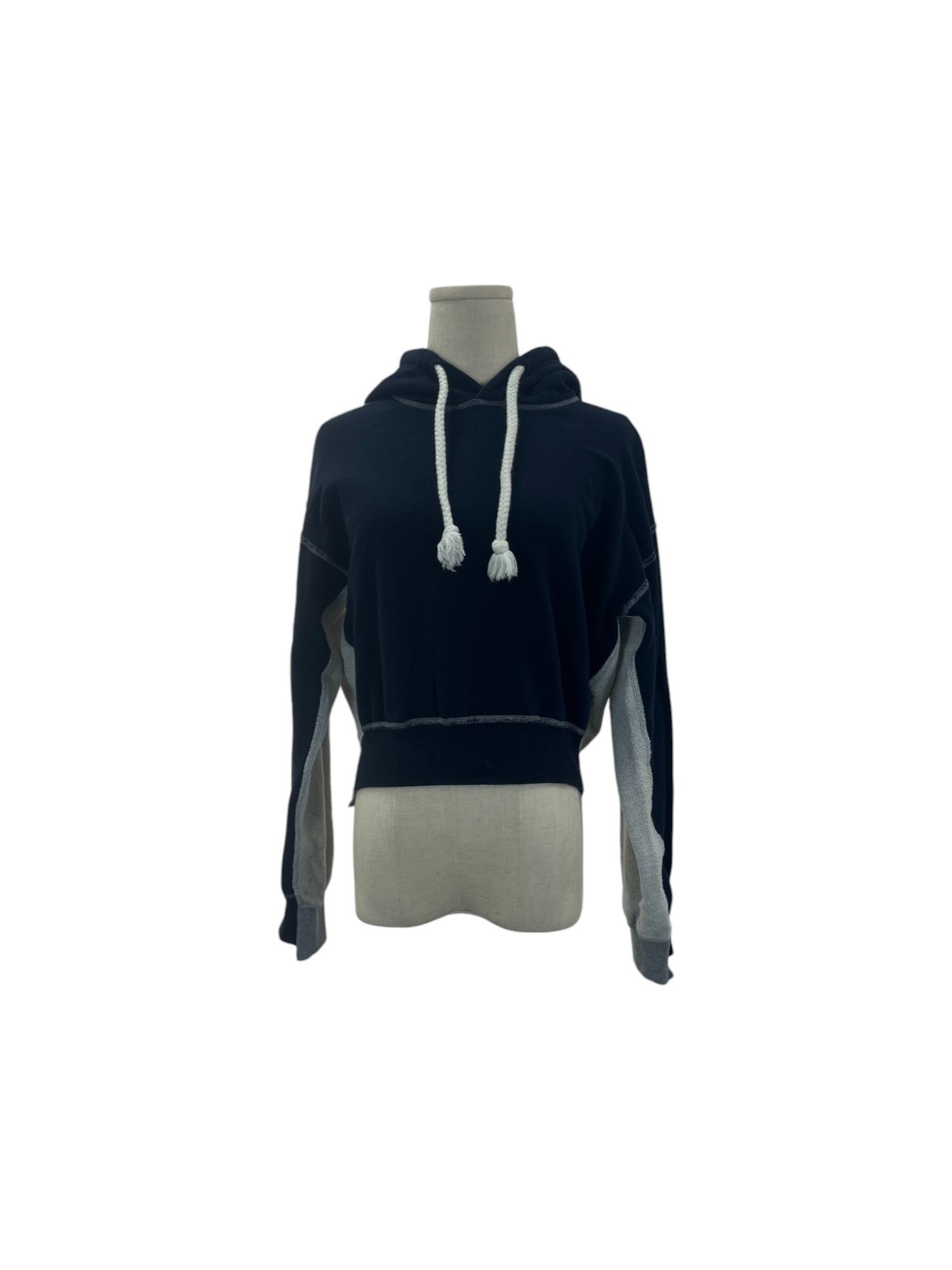 JW Anderson Navy And Beige Cotton Back Hoodie Size XS / US 0-2 / IT 36-38 - 1 Thumbnail